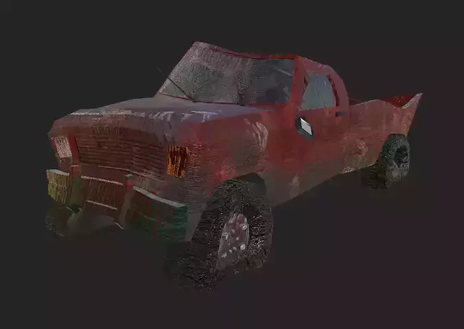 Wrecked Pickup Truck Dirty and Bloody Version