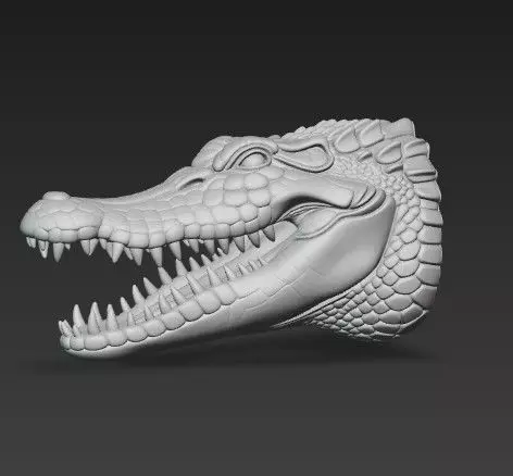Realistic Crocodile Alligator Head Wall Mount 3D print model_2