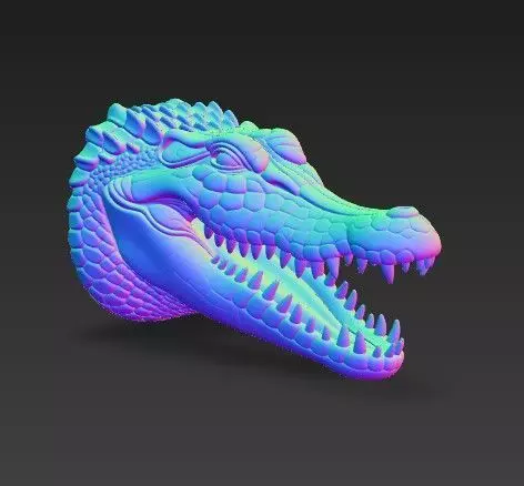 Realistic Crocodile Alligator Head Wall Mount 3D print model_6