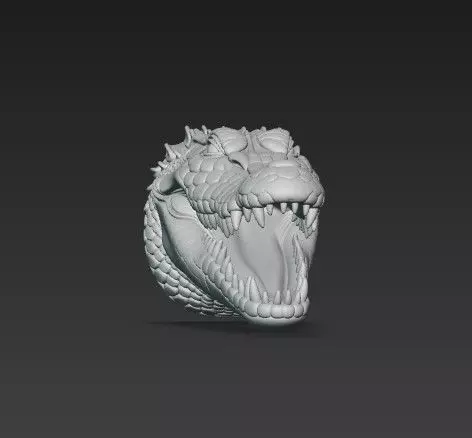 Realistic Crocodile Alligator Head Wall Mount 3D print model_22