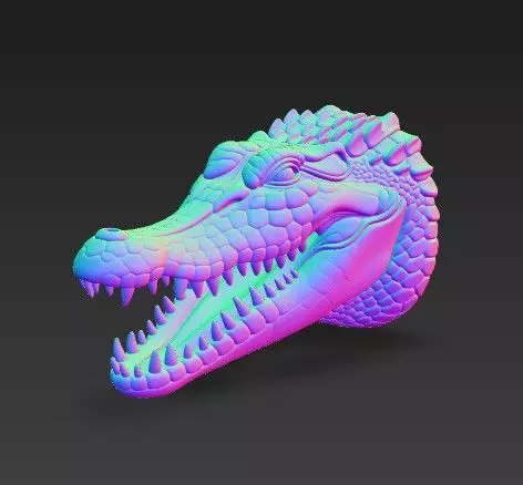 Realistic Crocodile Alligator Head Wall Mount 3D print model_13