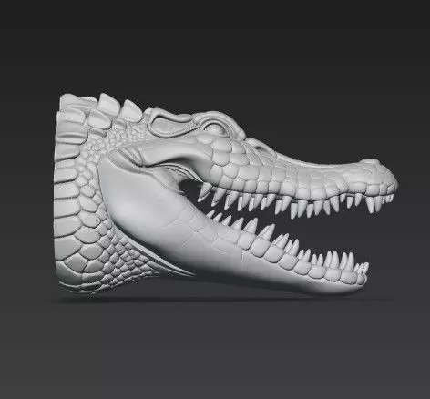 Realistic Crocodile Alligator Head Wall Mount 3D print model_24
