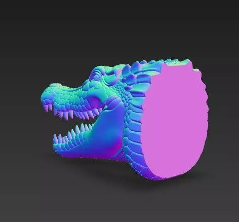 Realistic Crocodile Alligator Head Wall Mount 3D print model_10