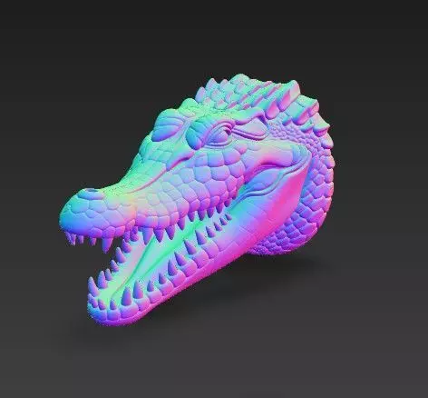 Realistic Crocodile Alligator Head Wall Mount 3D print model_4