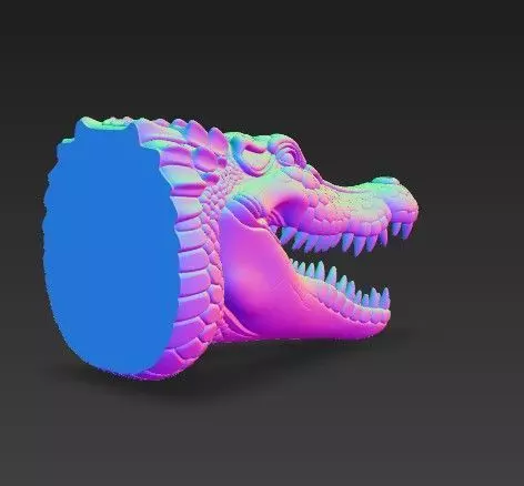 Realistic Crocodile Alligator Head Wall Mount 3D print model_8