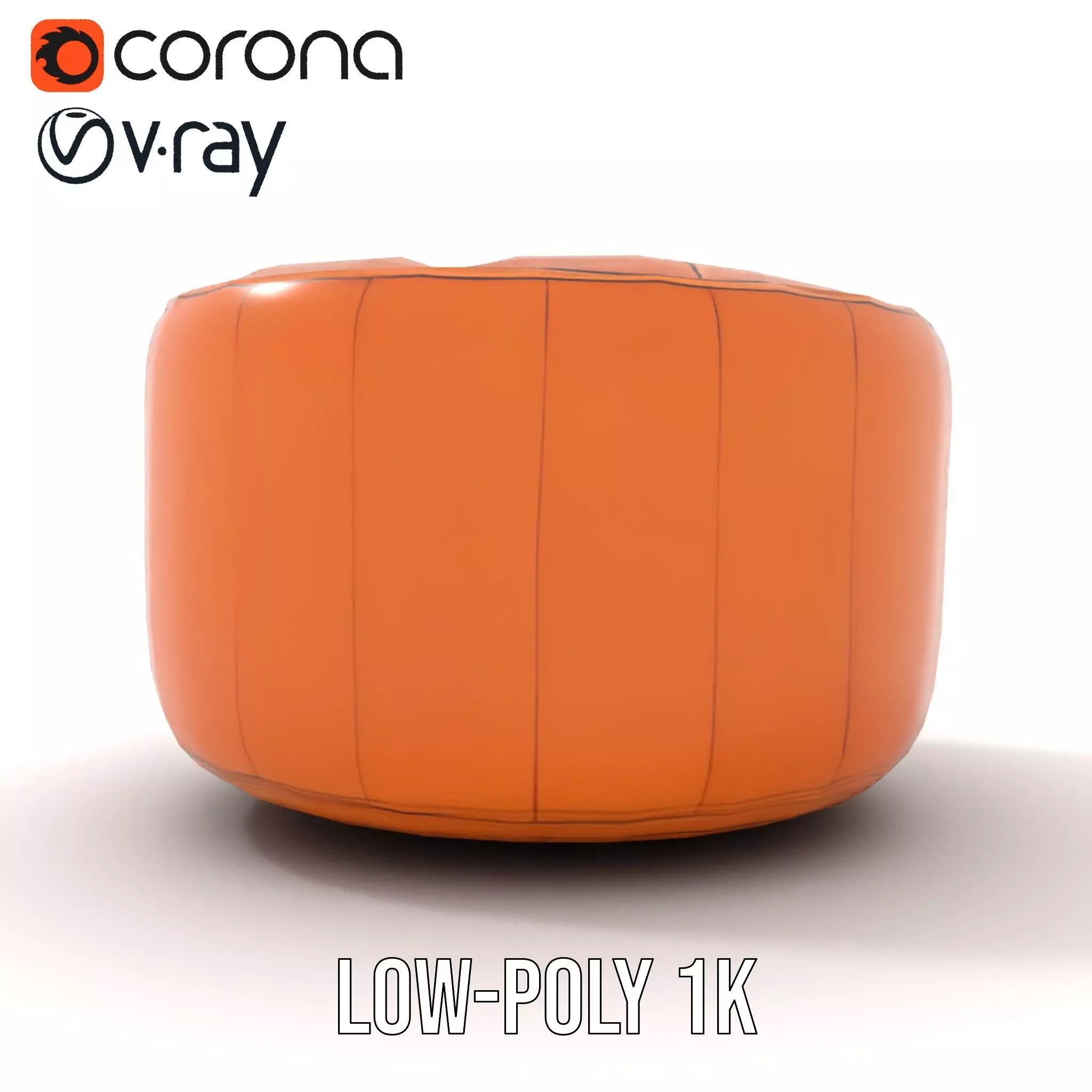 Leather Ottoman model pack Low-poly 3D model_14