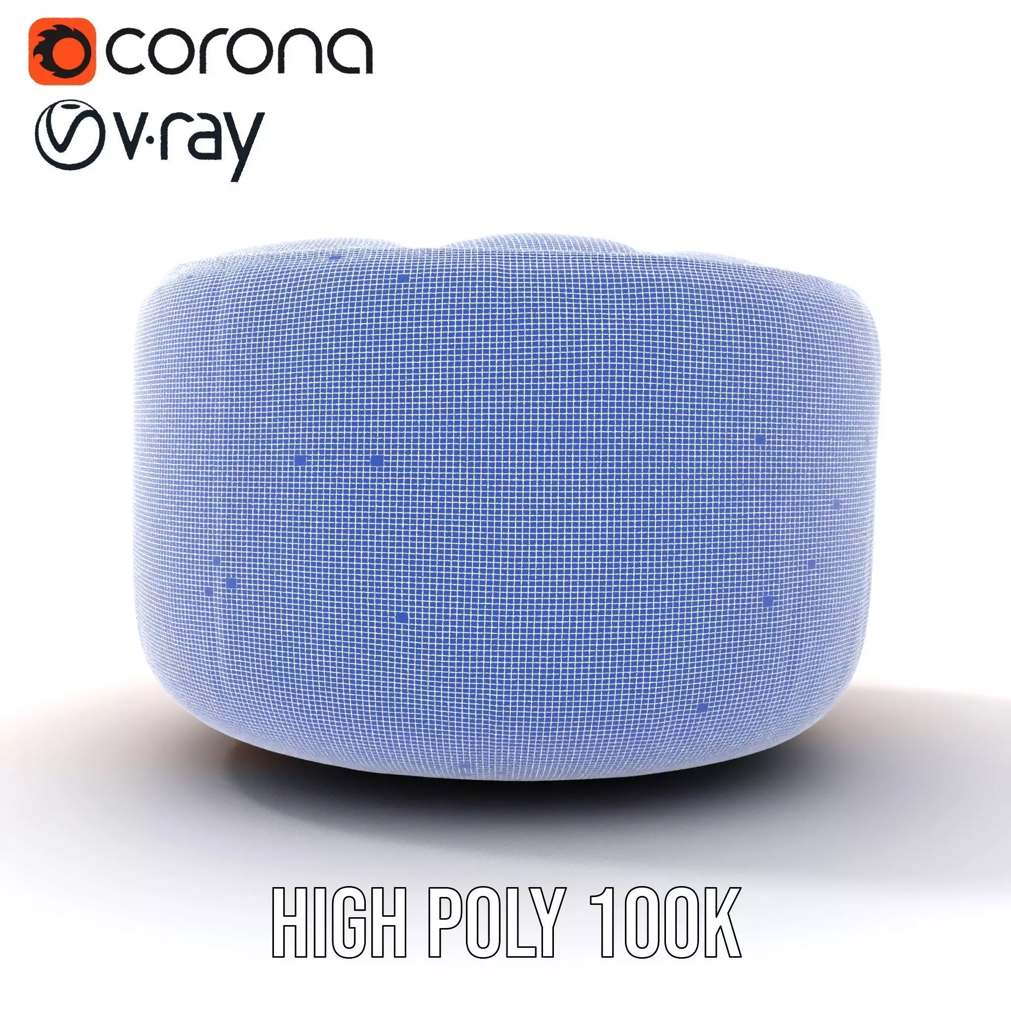 Leather Ottoman model pack Low-poly 3D model_32