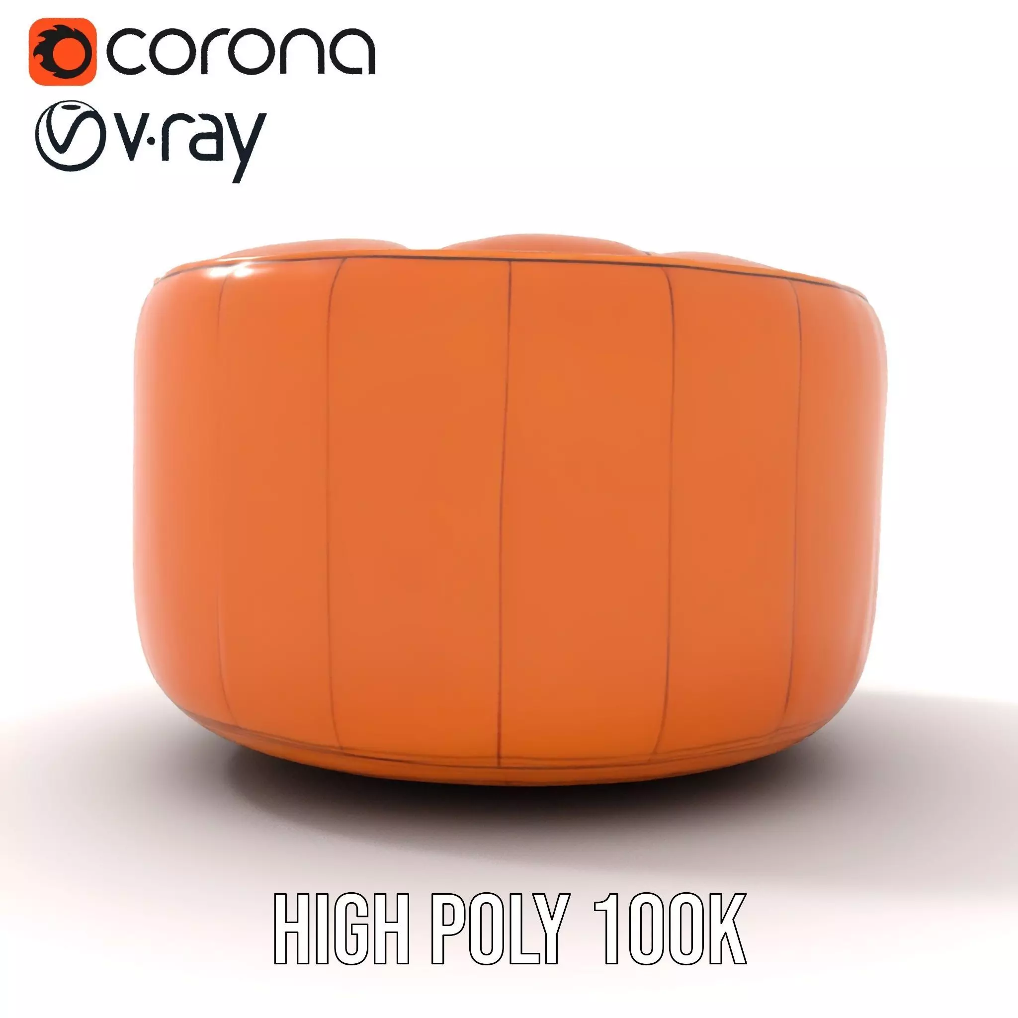 Leather Ottoman model pack Low-poly 3D model_31