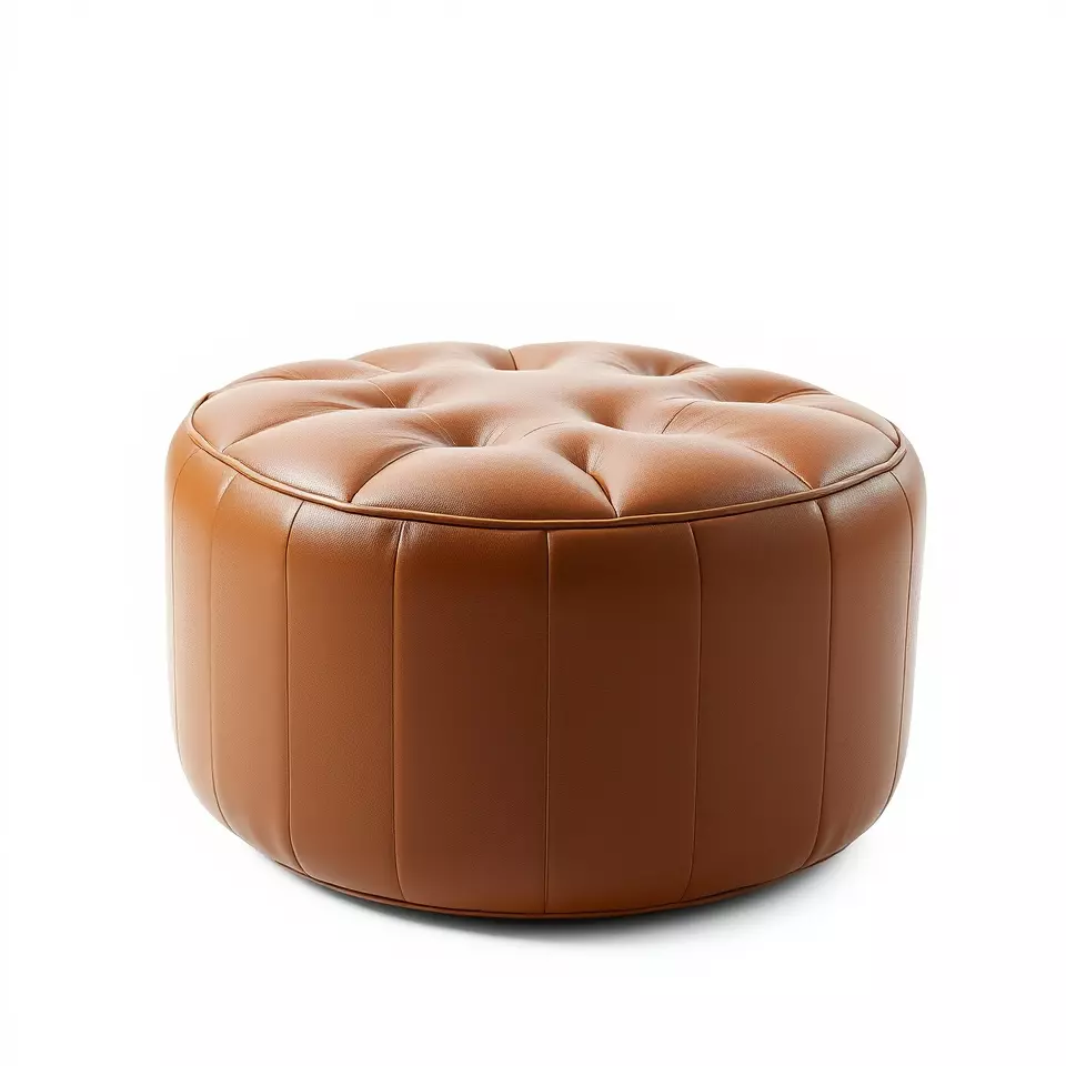 Leather Ottoman model pack Low-poly 3D model_2