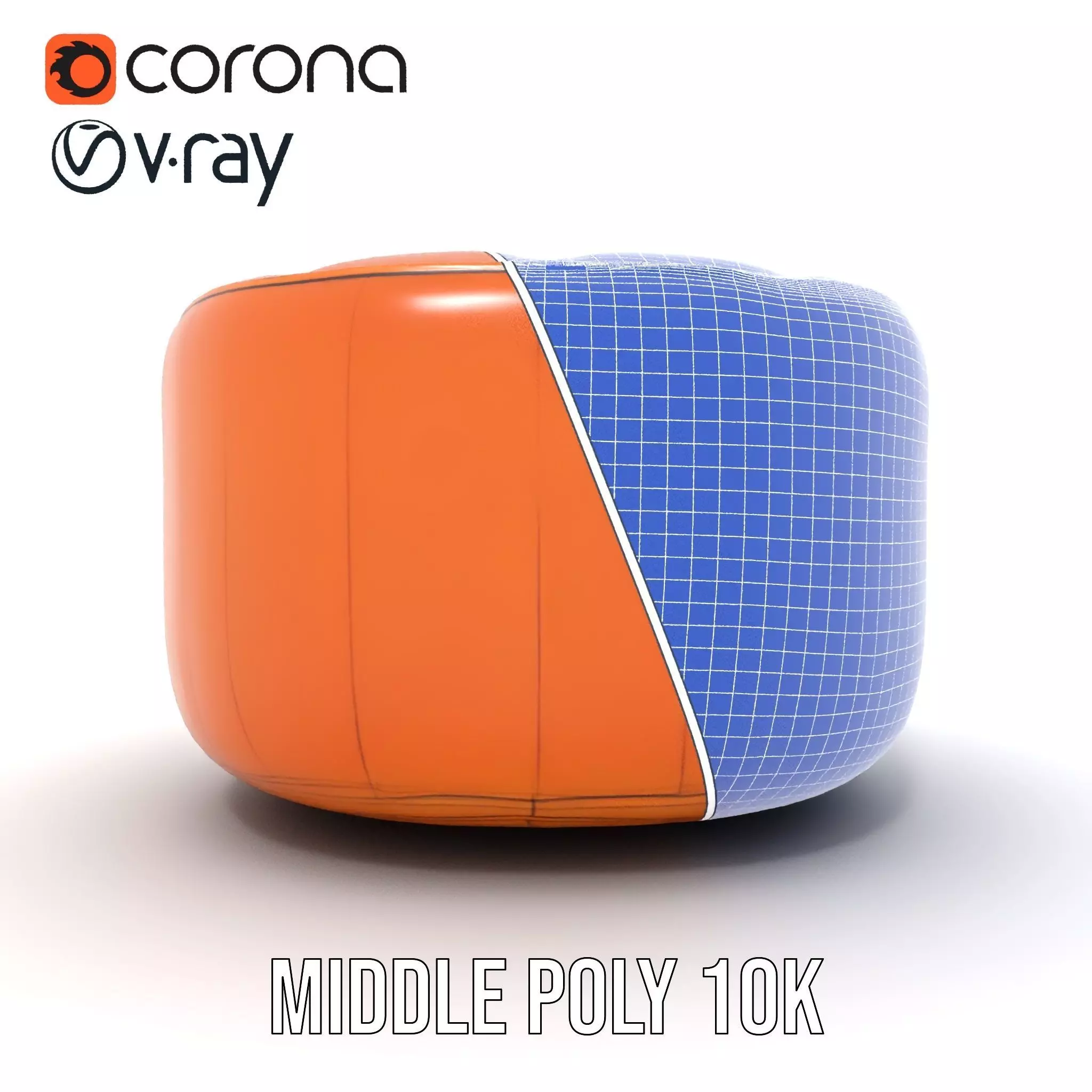 Leather Ottoman model pack Low-poly 3D model_29