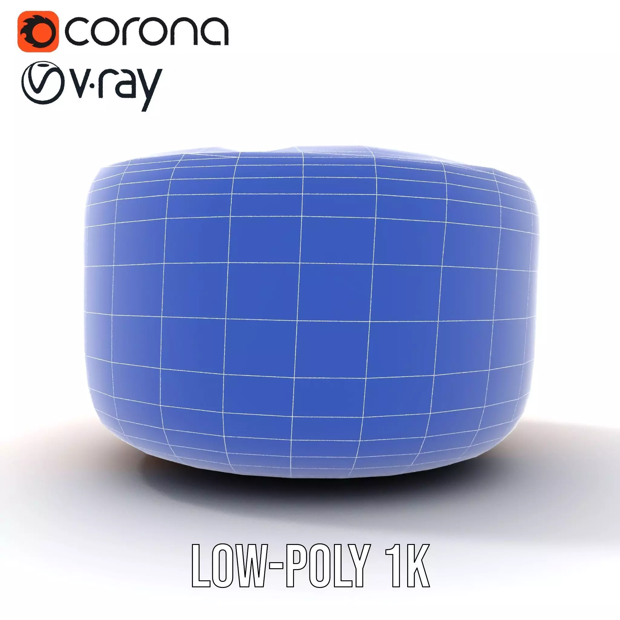 Leather Ottoman model pack Low-poly 3D model_25