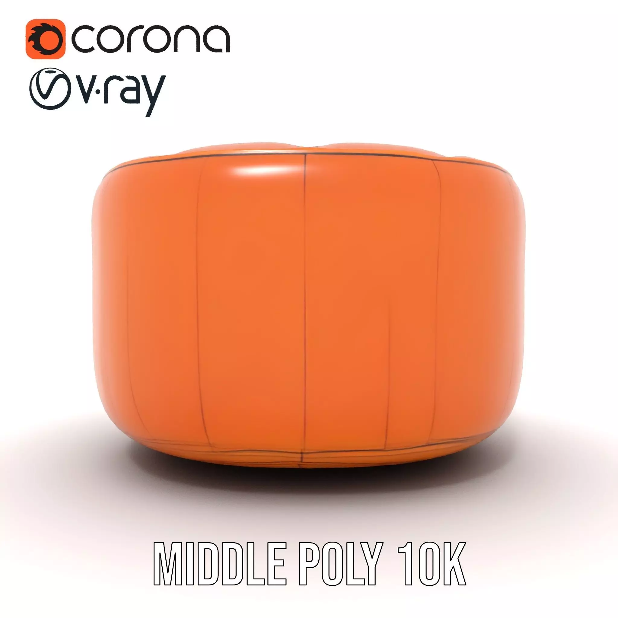 Leather Ottoman model pack Low-poly 3D model_5