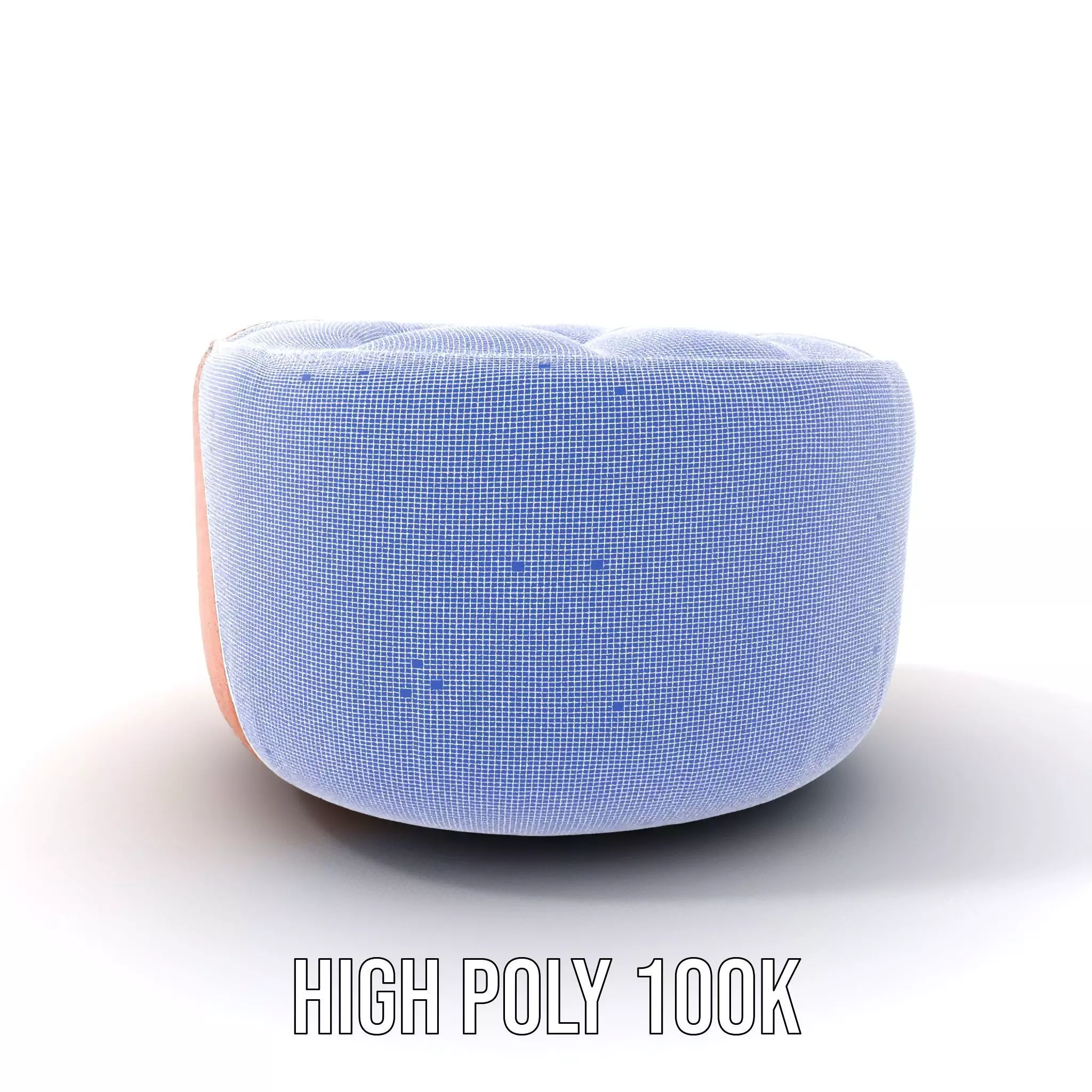 Leather Ottoman model pack Low-poly 3D model_4