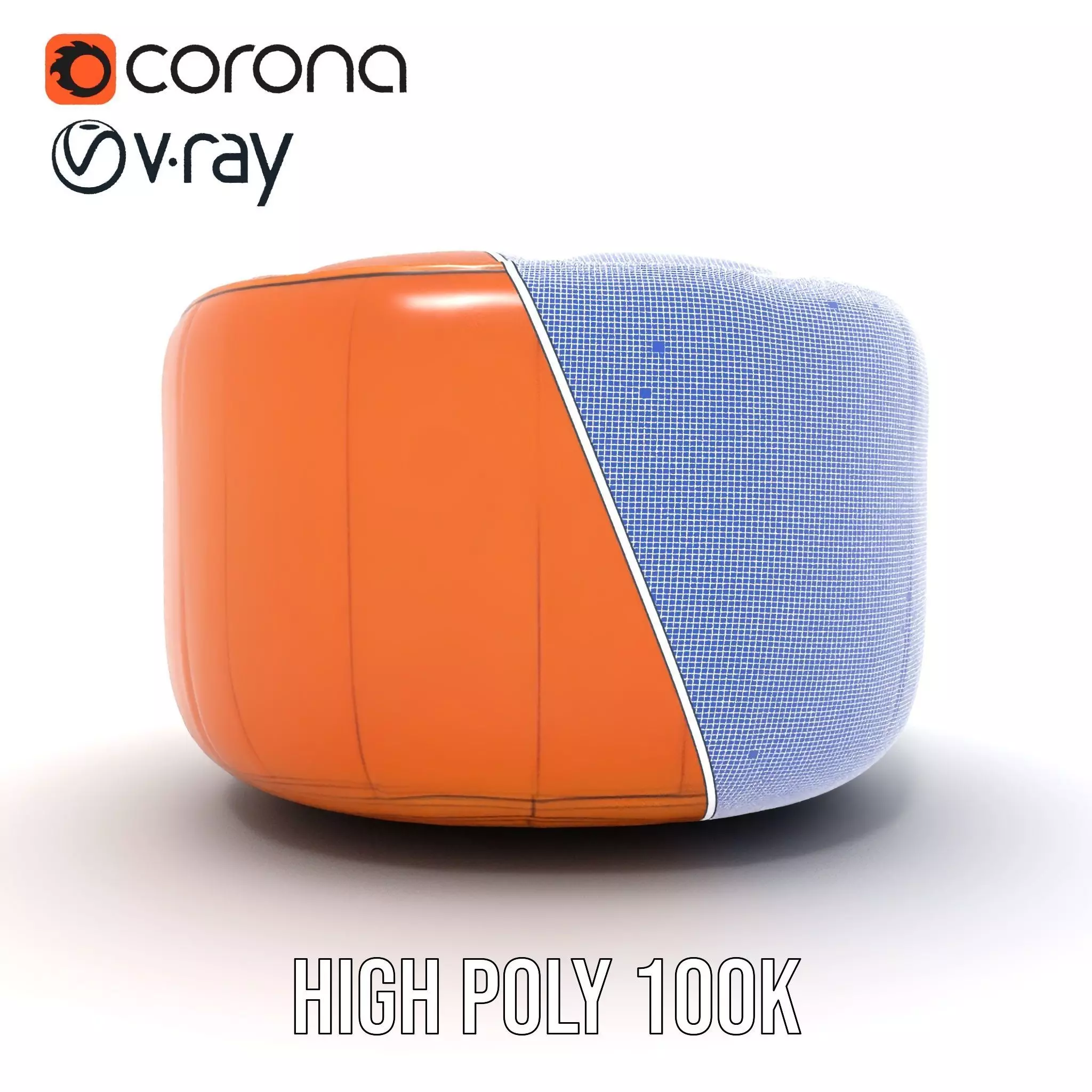 Leather Ottoman model pack Low-poly 3D model_34