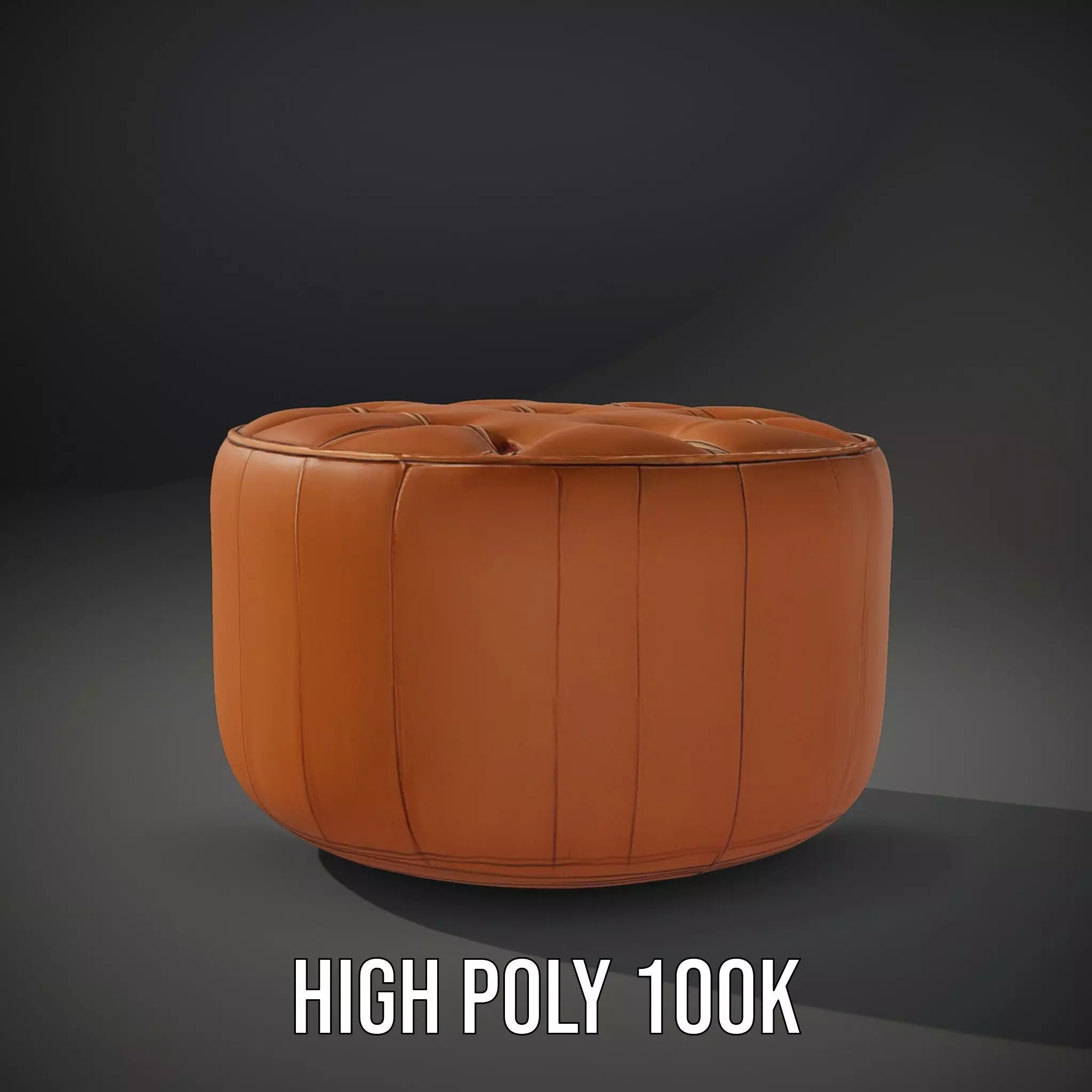 Leather Ottoman model pack Low-poly 3D model_10