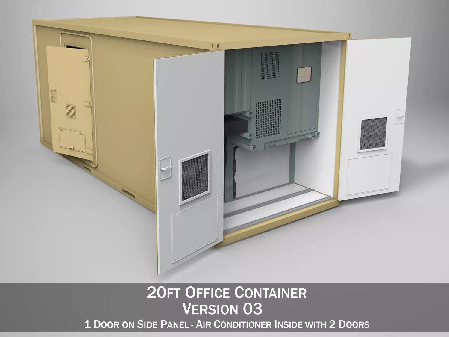 20ft Office Container Version 3 3D model_0