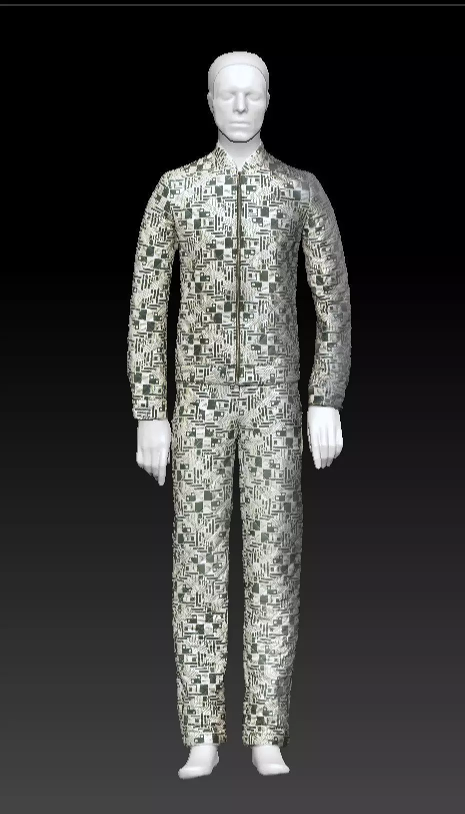 David Bowie electronic suit costume 3D model_0