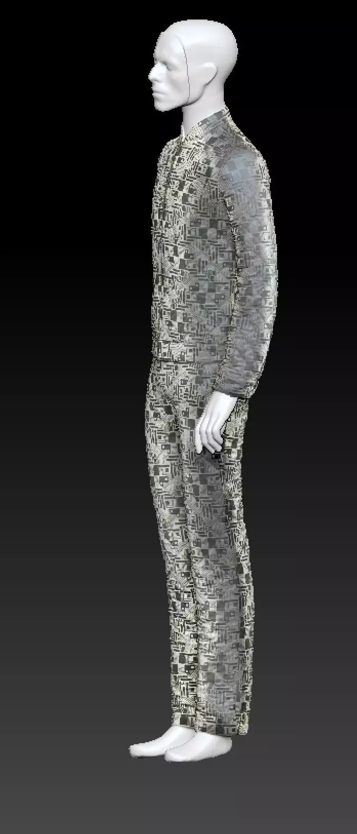 David Bowie electronic suit costume 3D model_1