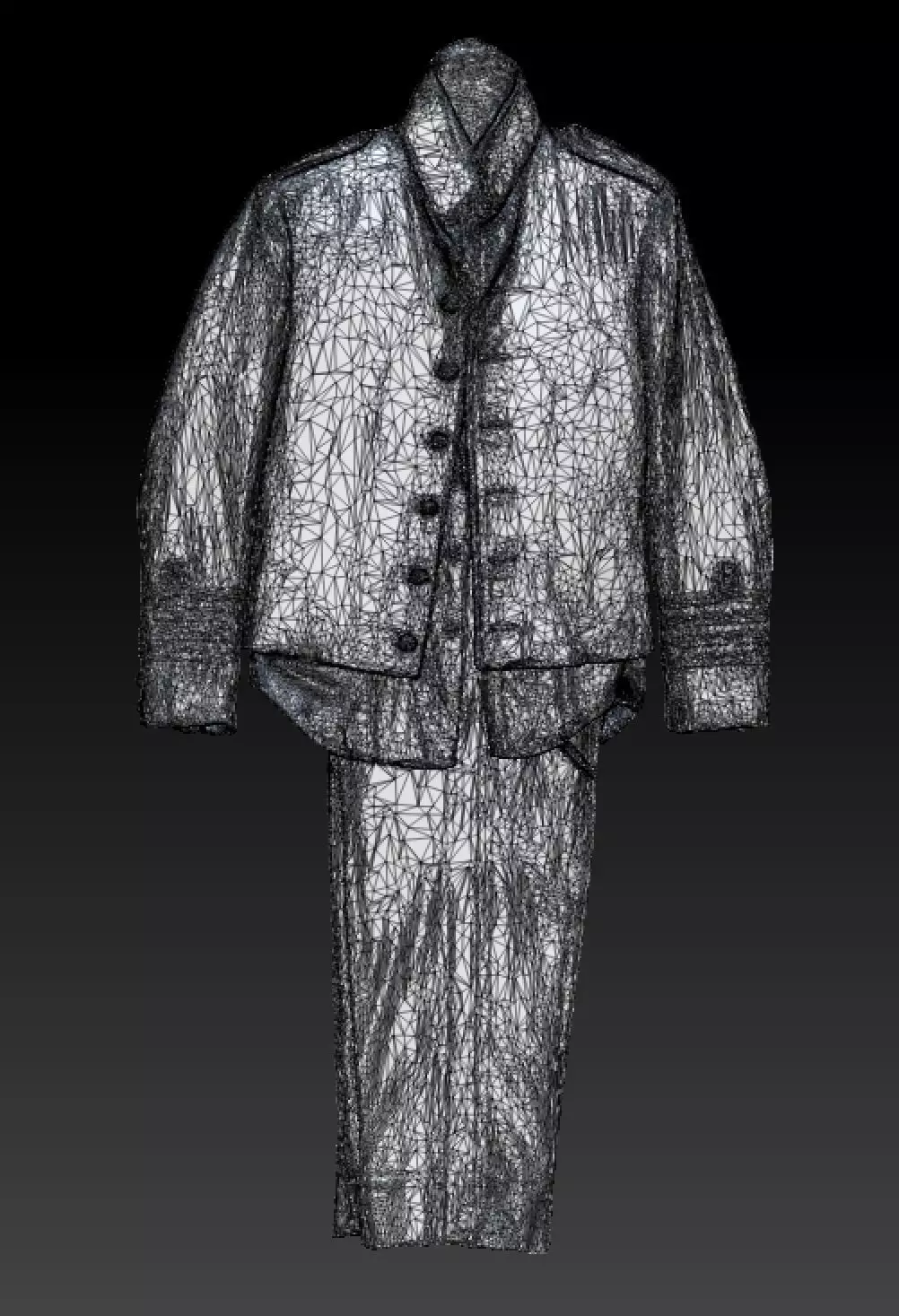 David Bowie suit costume 3D model_5