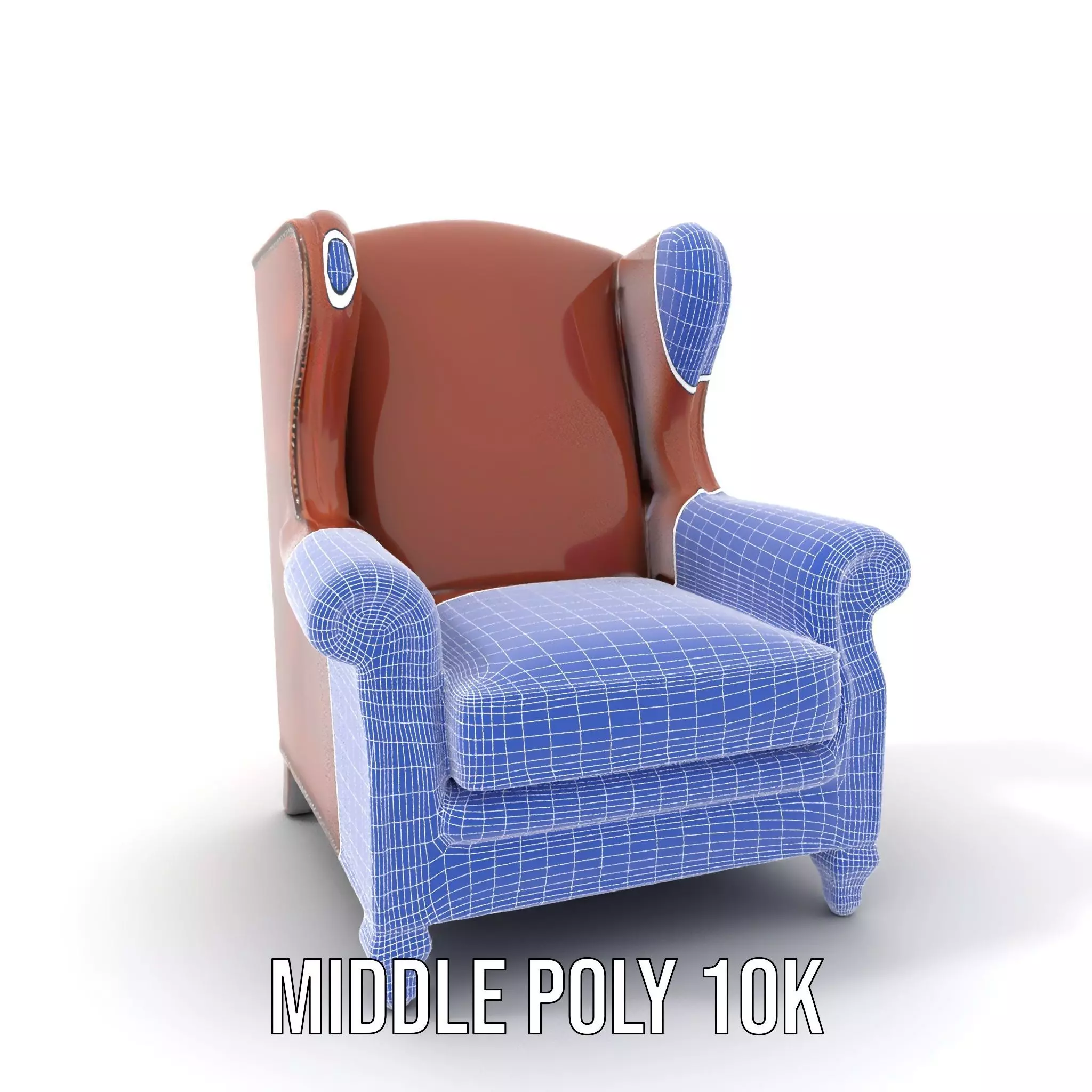 Elegant Leather Armchair model pack Low-poly 3D model_29