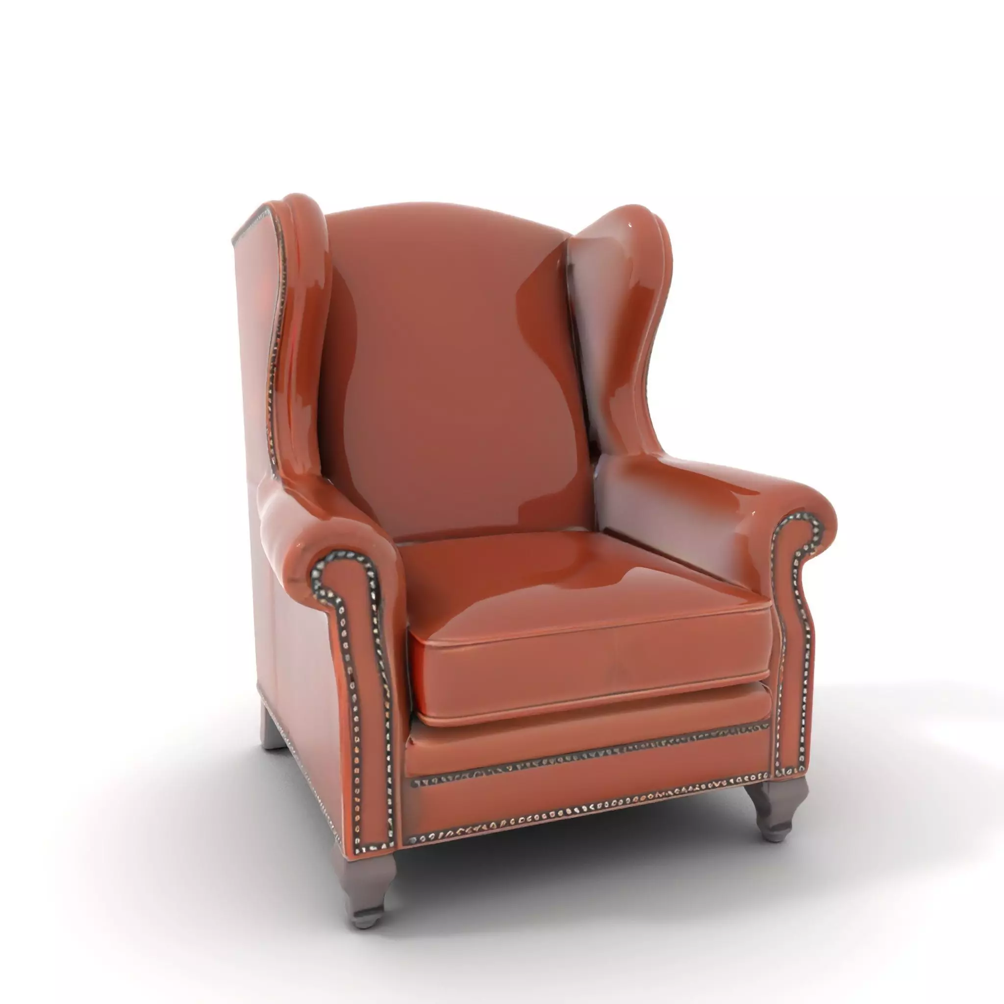 Elegant Leather Armchair model pack Low-poly 3D model_0