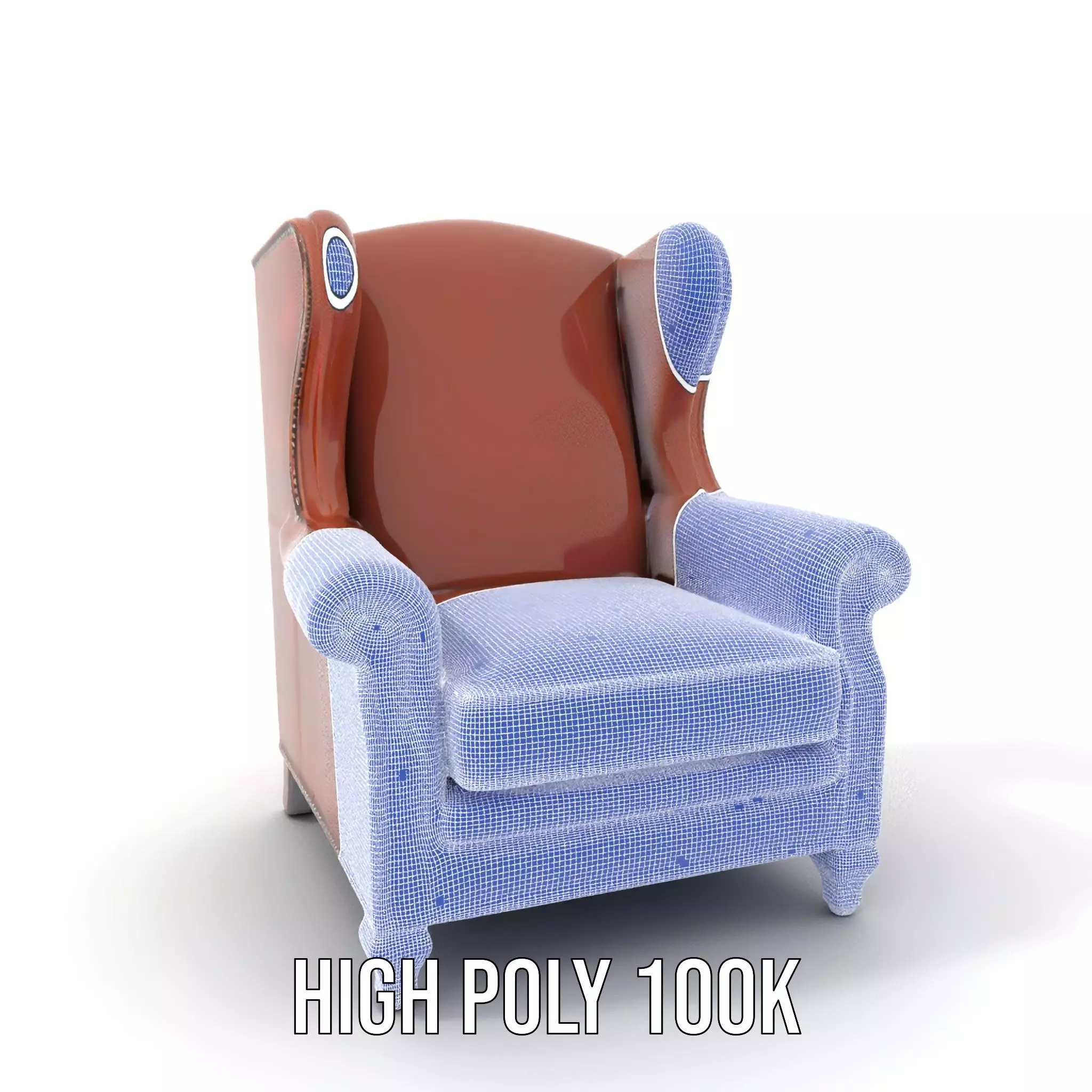 Elegant Leather Armchair model pack Low-poly 3D model_4