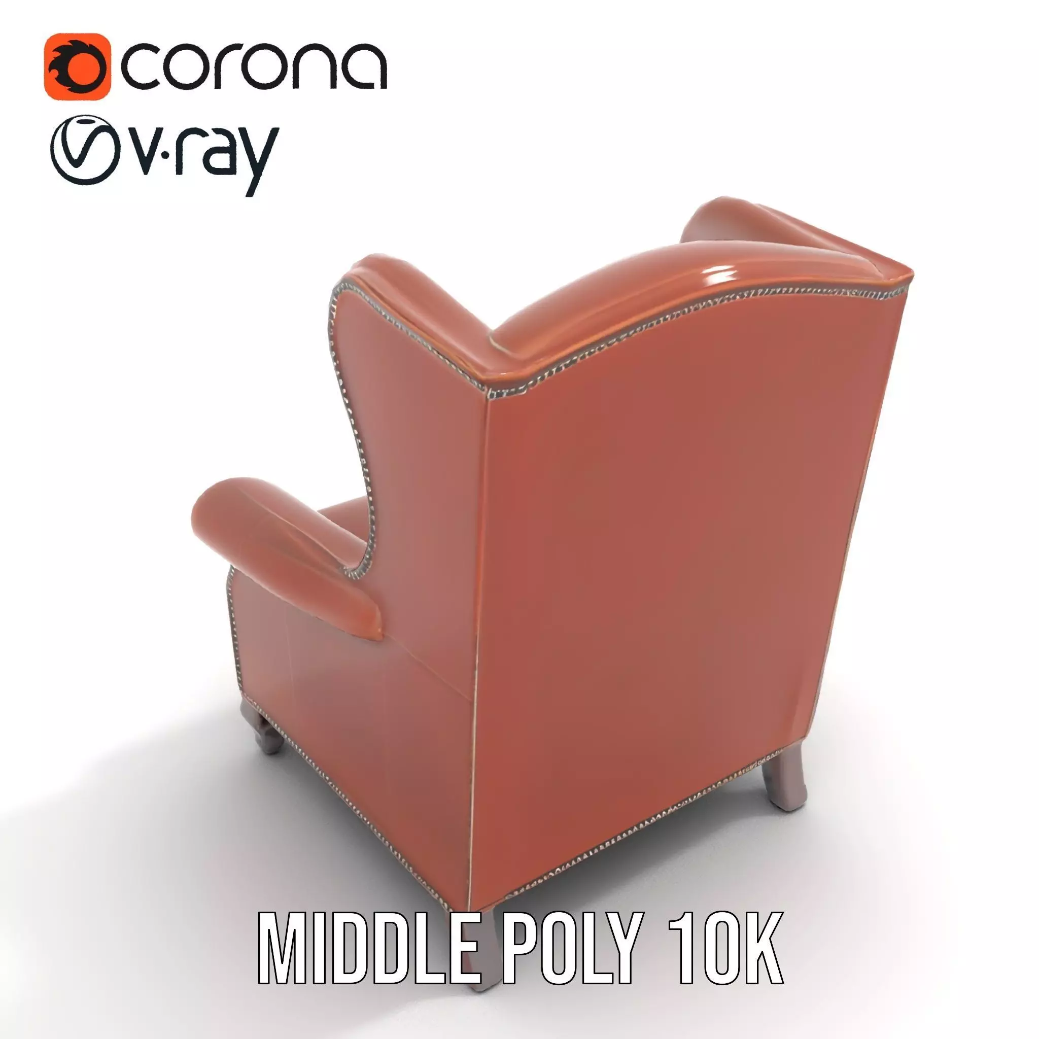 Elegant Leather Armchair model pack Low-poly 3D model_15
