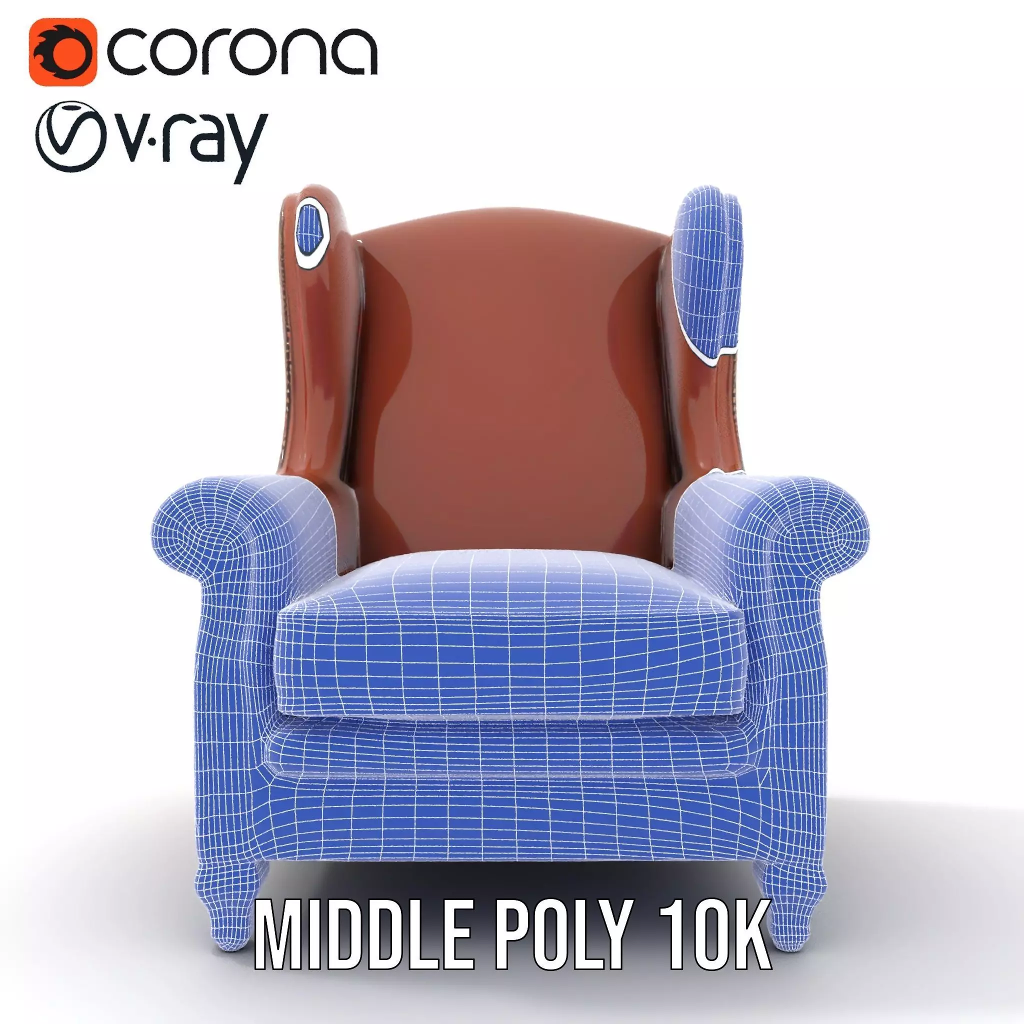 Elegant Leather Armchair model pack Low-poly 3D model_20
