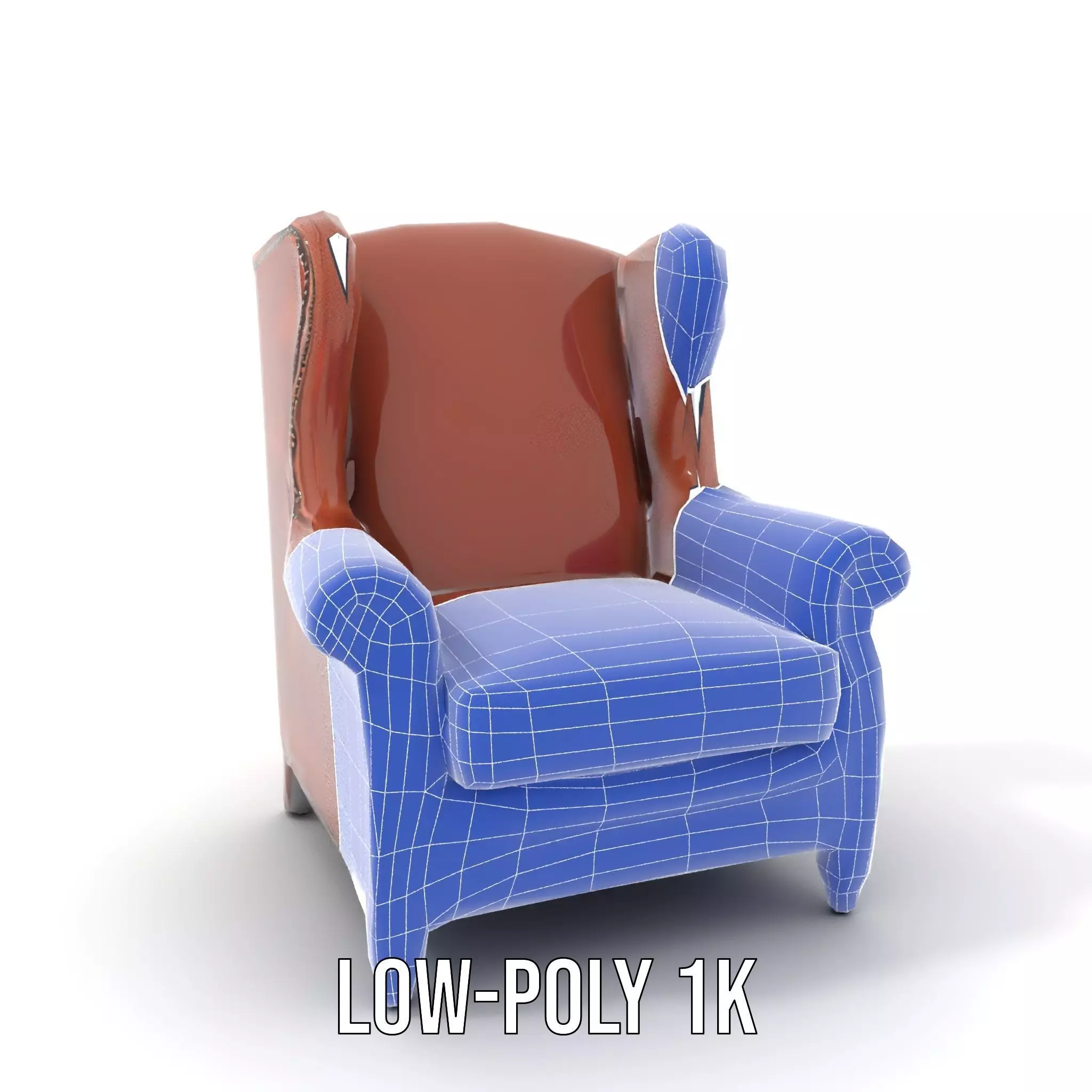 Elegant Leather Armchair model pack Low-poly 3D model_16