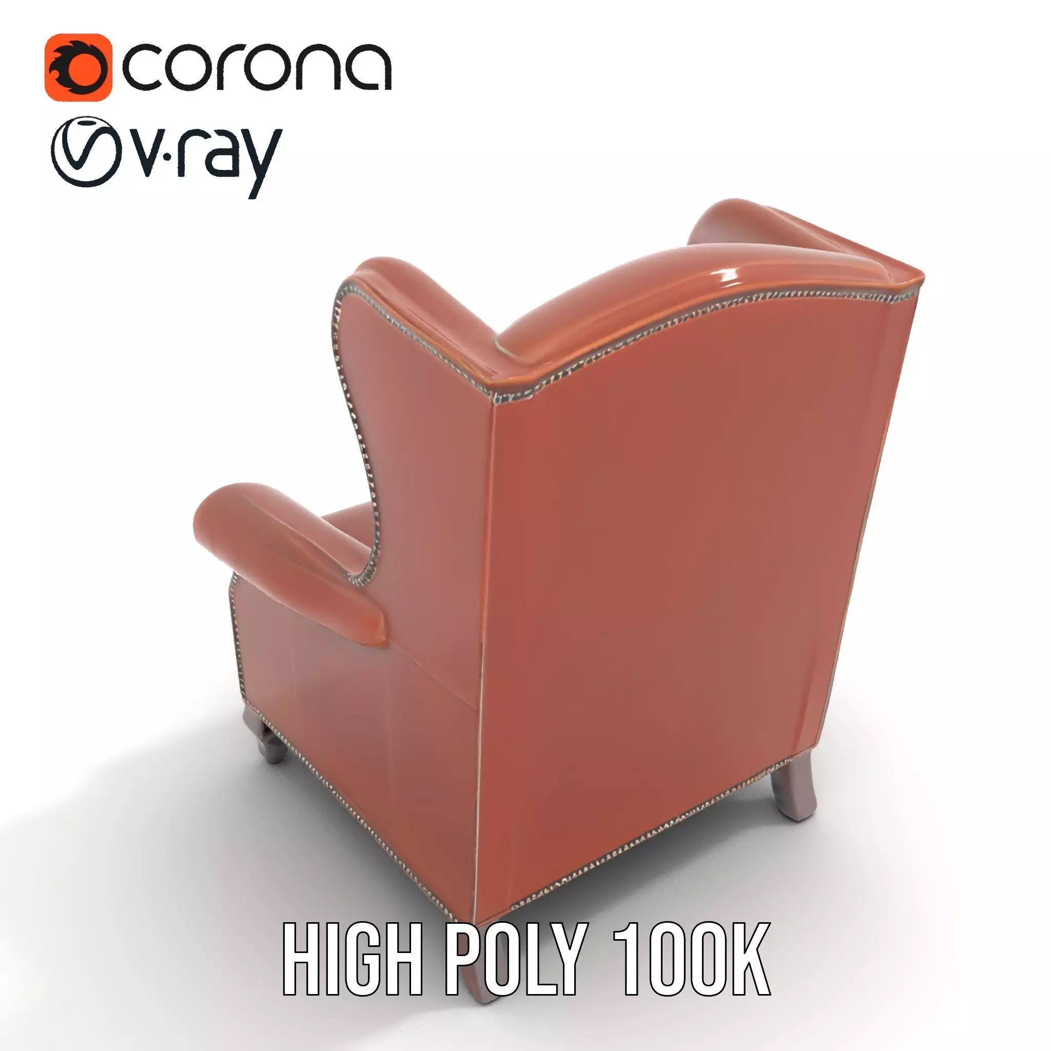 Elegant Leather Armchair model pack Low-poly 3D model_17