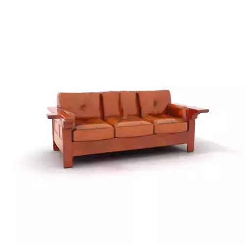 Brown Leather Sofa model pack Low-poly 3D model