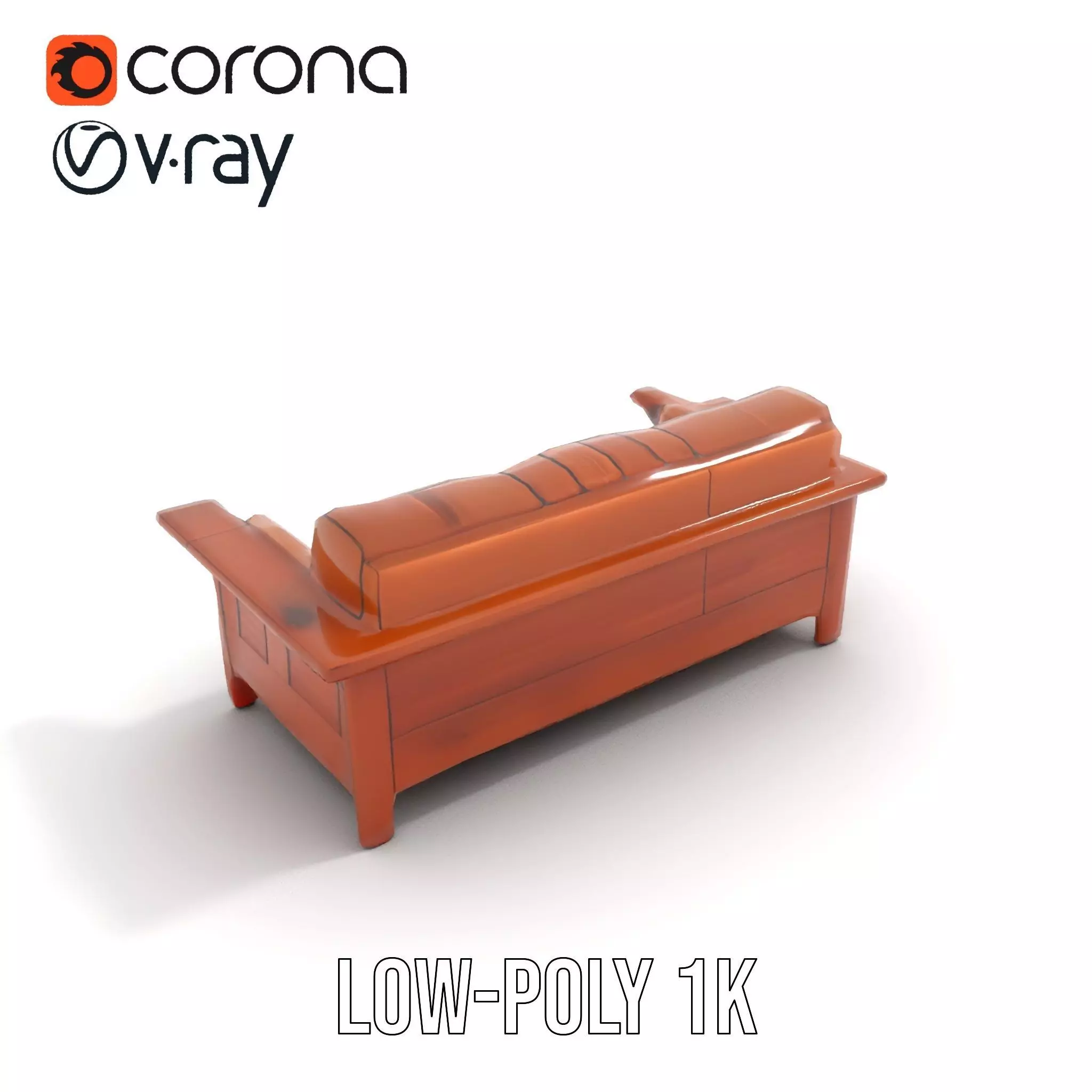 Brown Leather Sofa model pack Low-poly 3D model_22