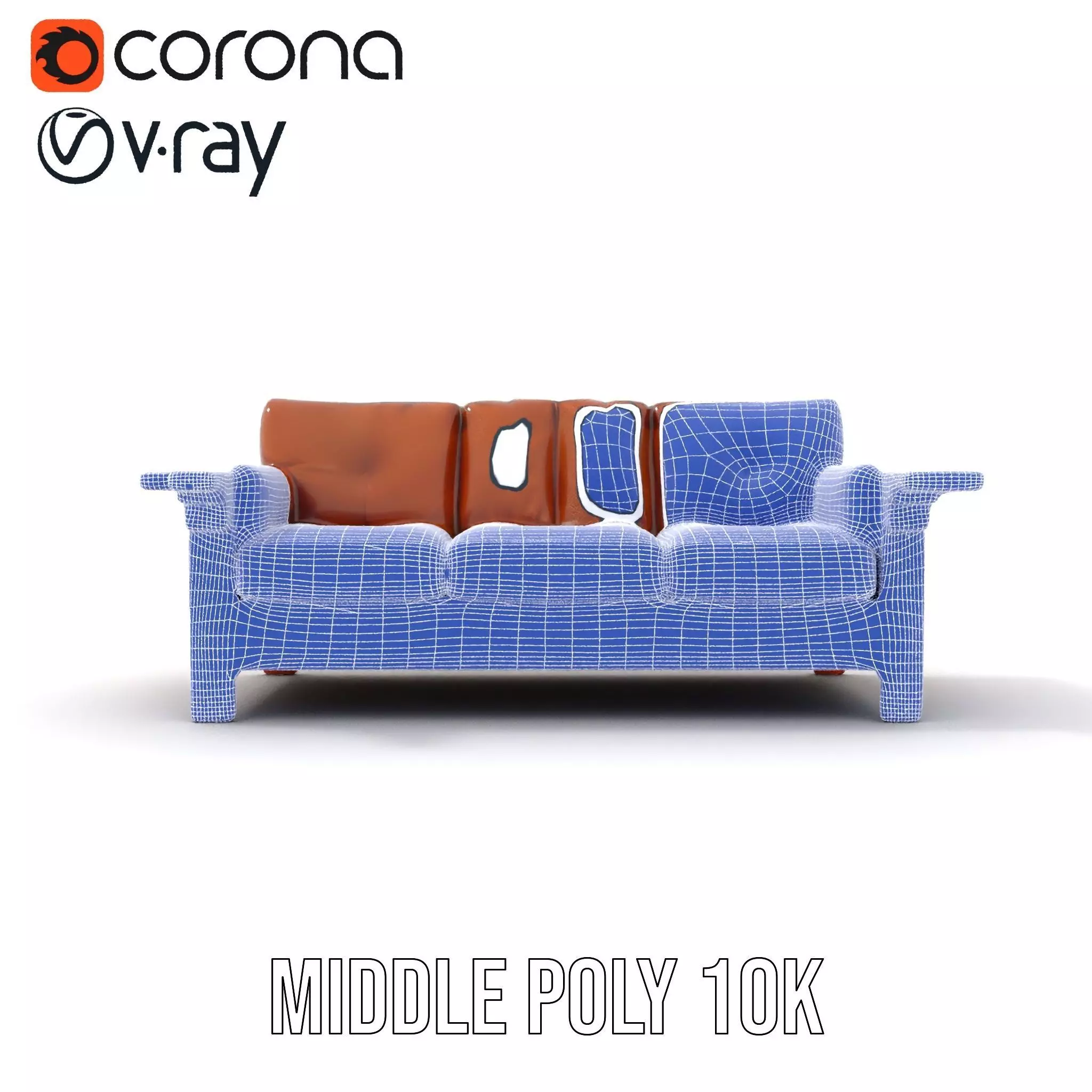 Brown Leather Sofa model pack Low-poly 3D model_26