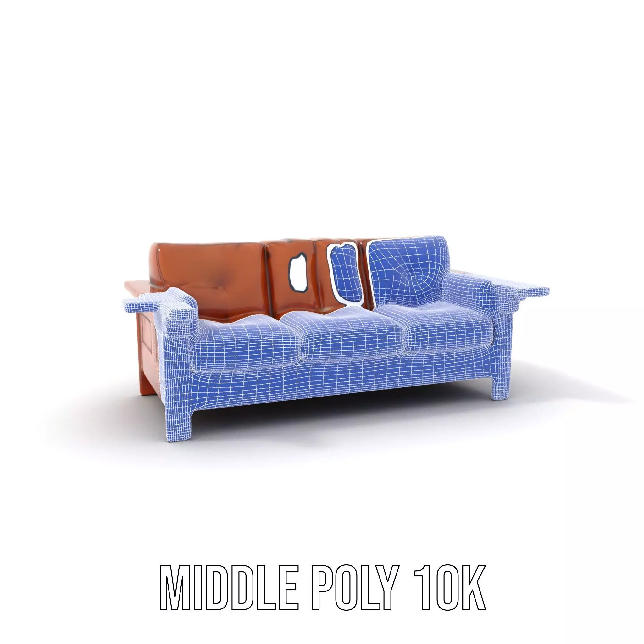 Brown Leather Sofa model pack Low-poly 3D model_24