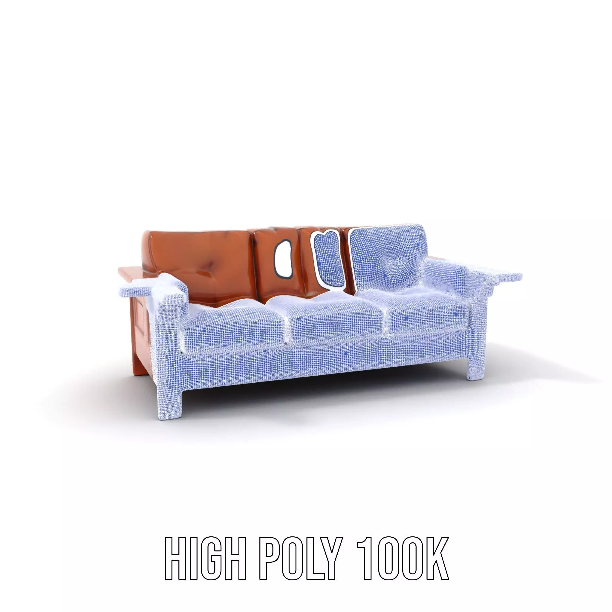 Brown Leather Sofa model pack Low-poly 3D model_4