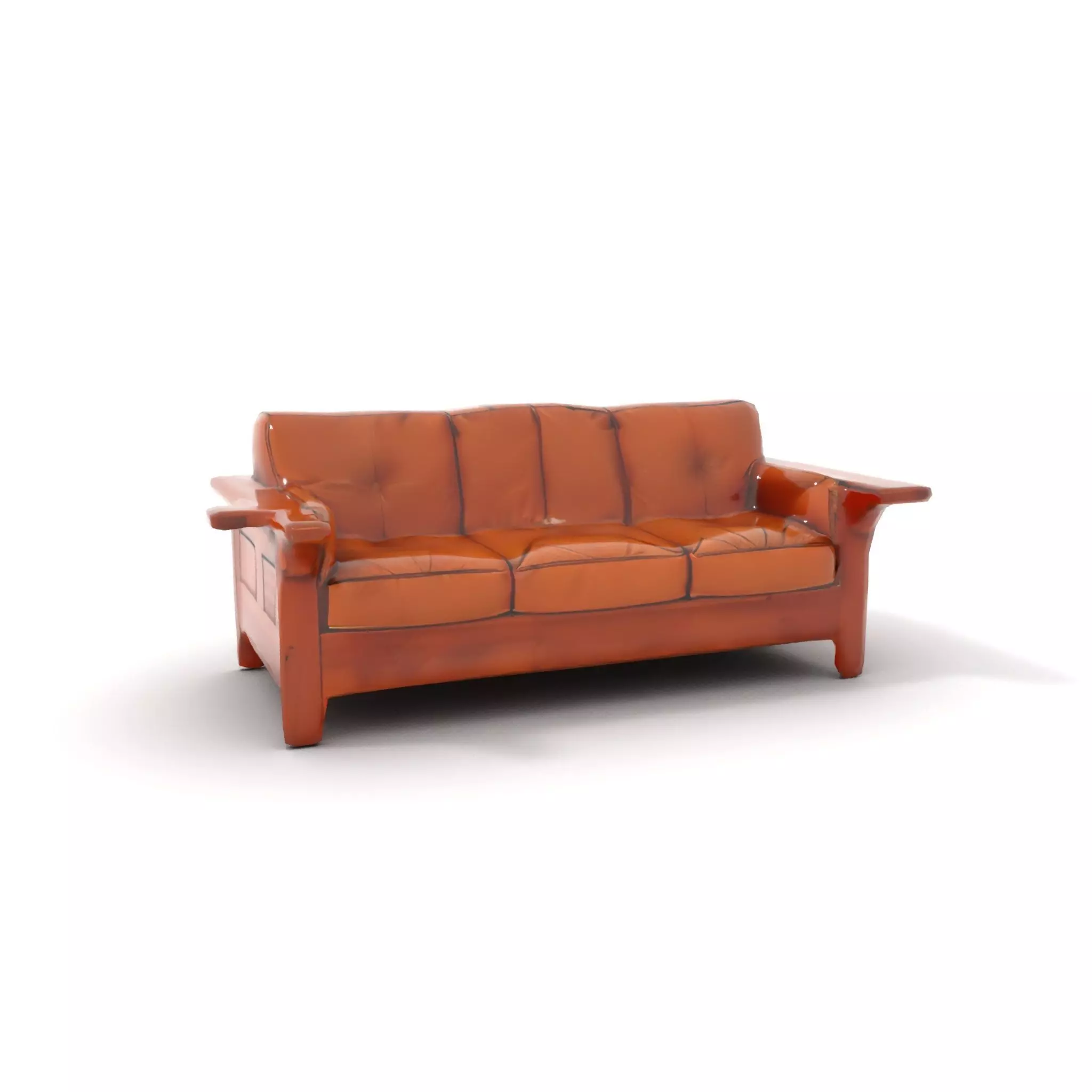 Brown Leather Sofa model pack Low-poly 3D model_14