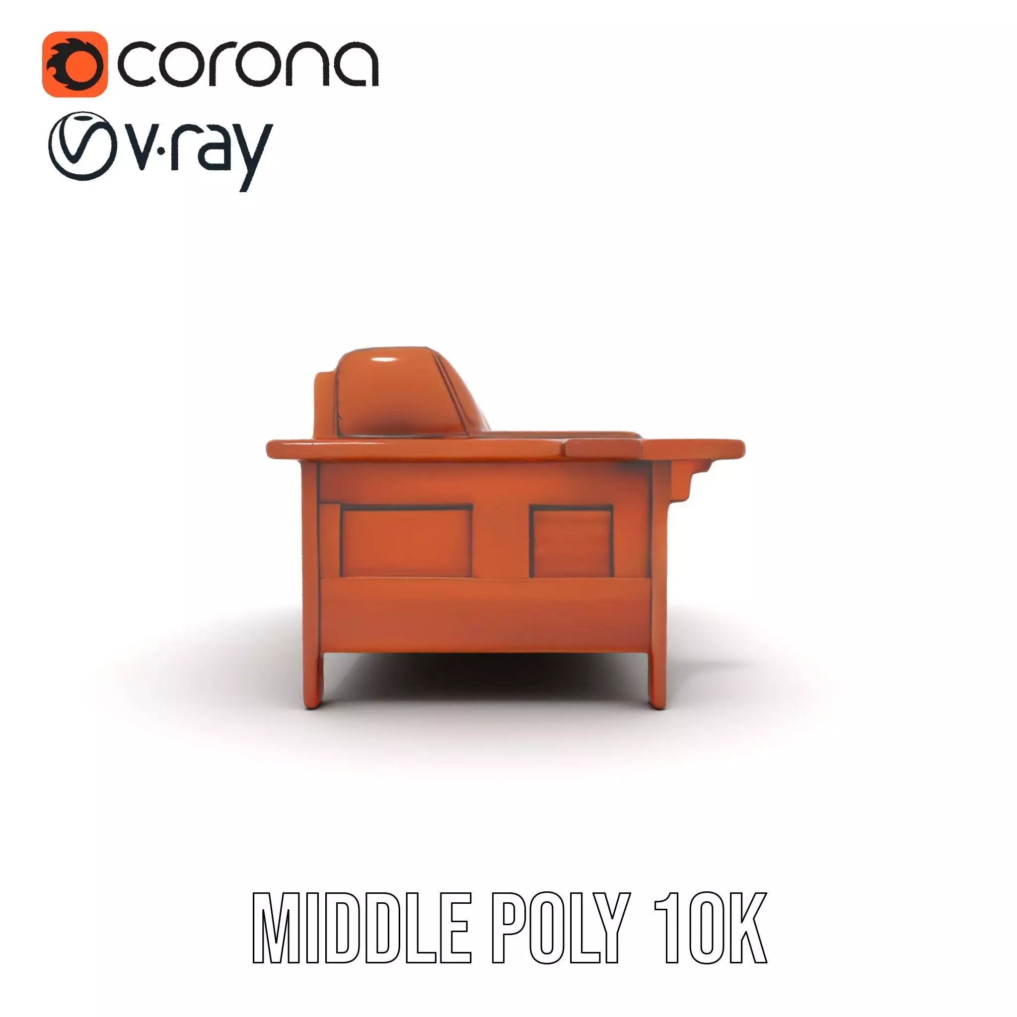 Brown Leather Sofa model pack Low-poly 3D model_21