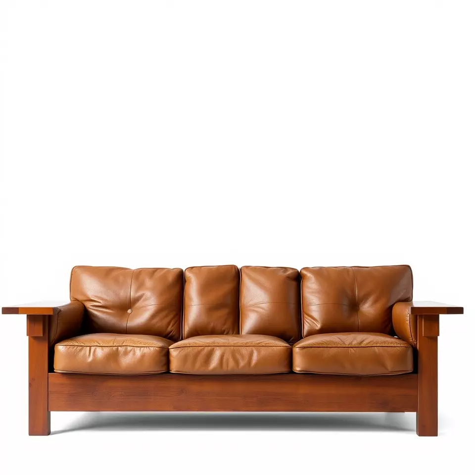 Brown Leather Sofa model pack Low-poly 3D model_2