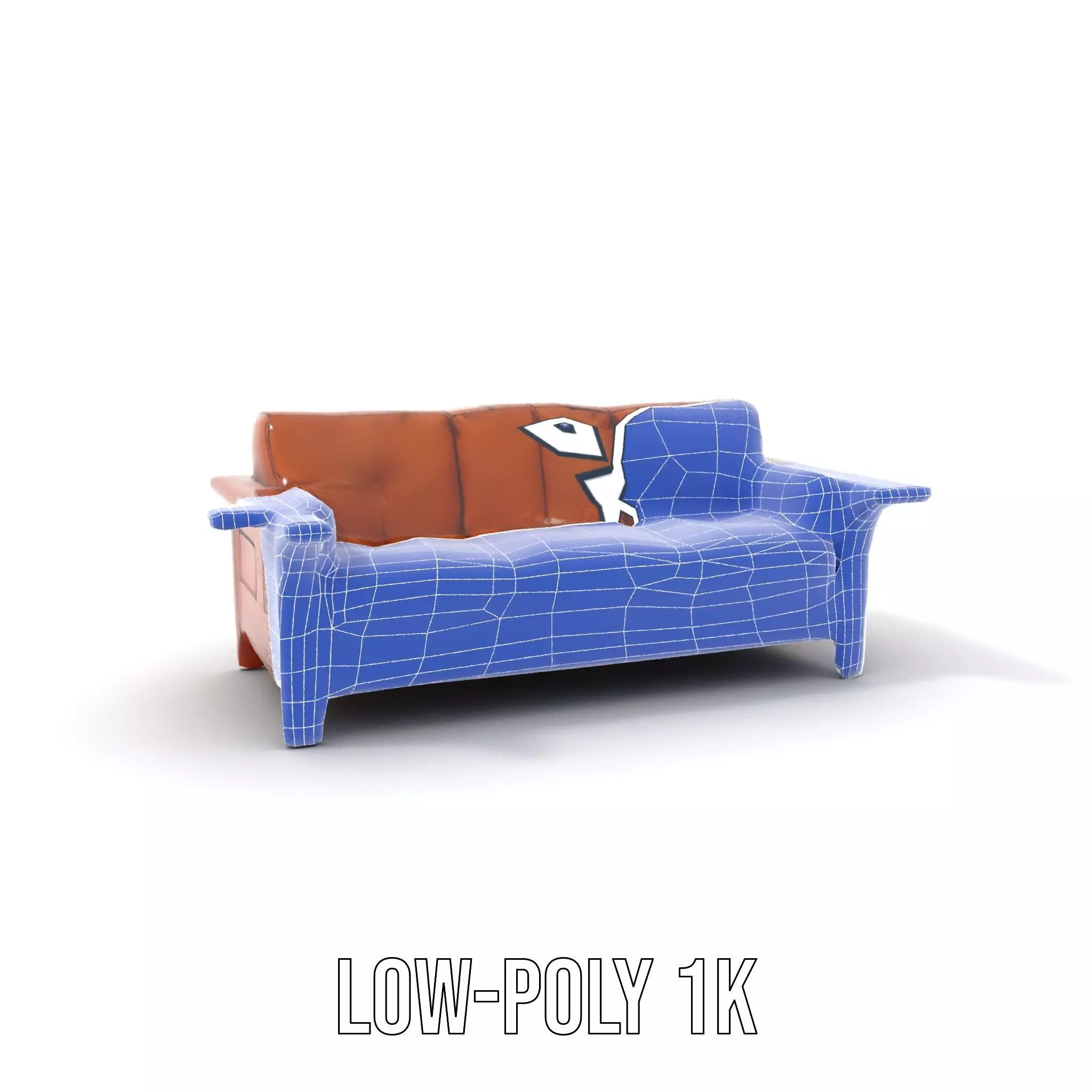 Brown Leather Sofa model pack Low-poly 3D model_19