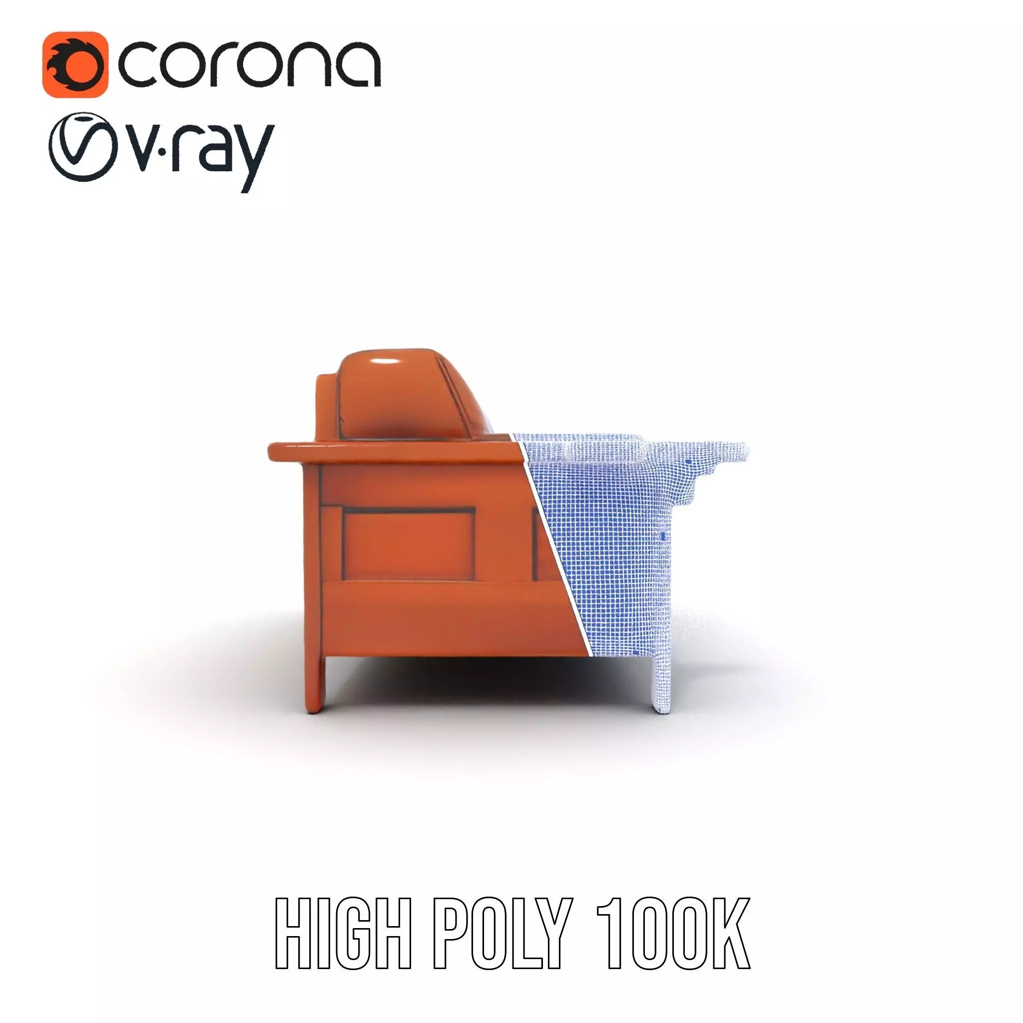 Brown Leather Sofa model pack Low-poly 3D model_34