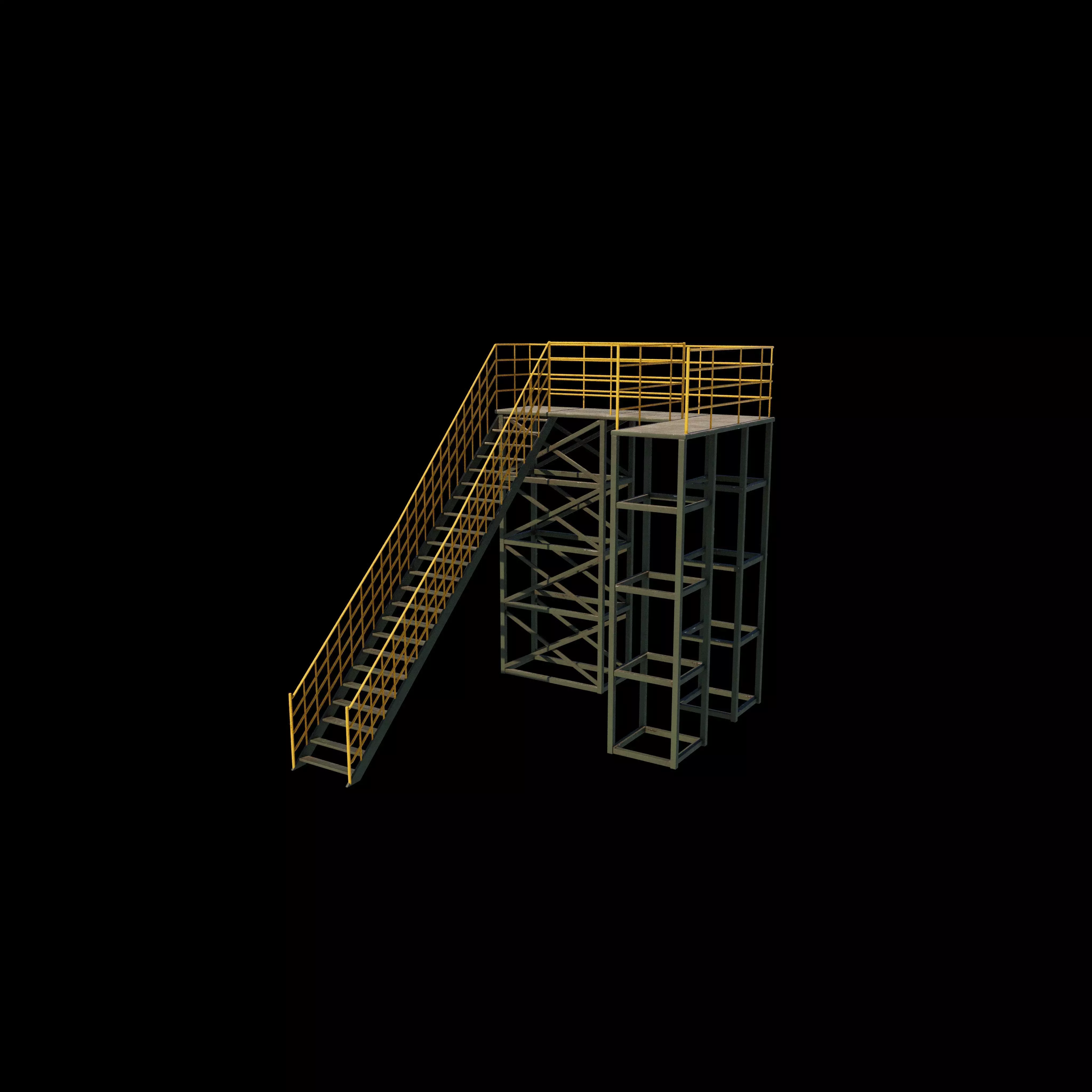 Industrial stair 02 3D model_5