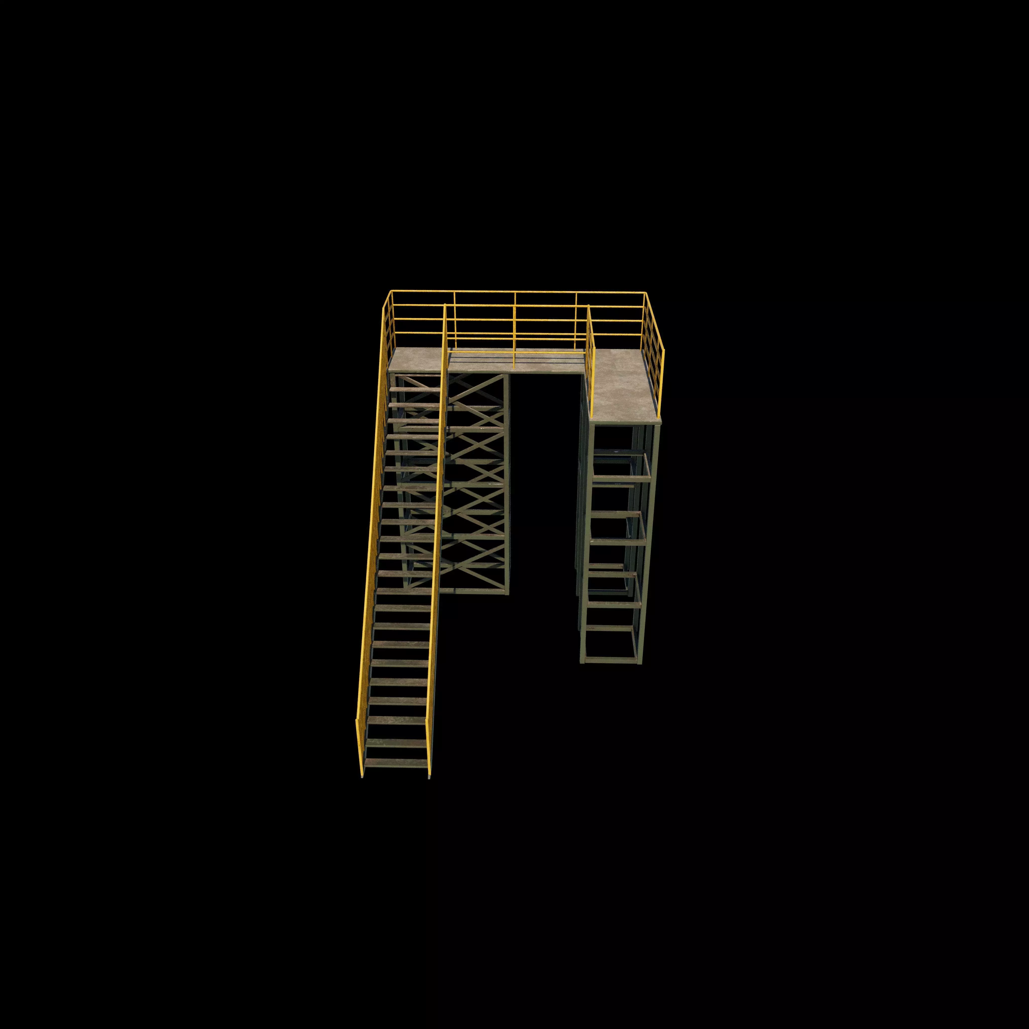 Industrial stair 02 3D model_2