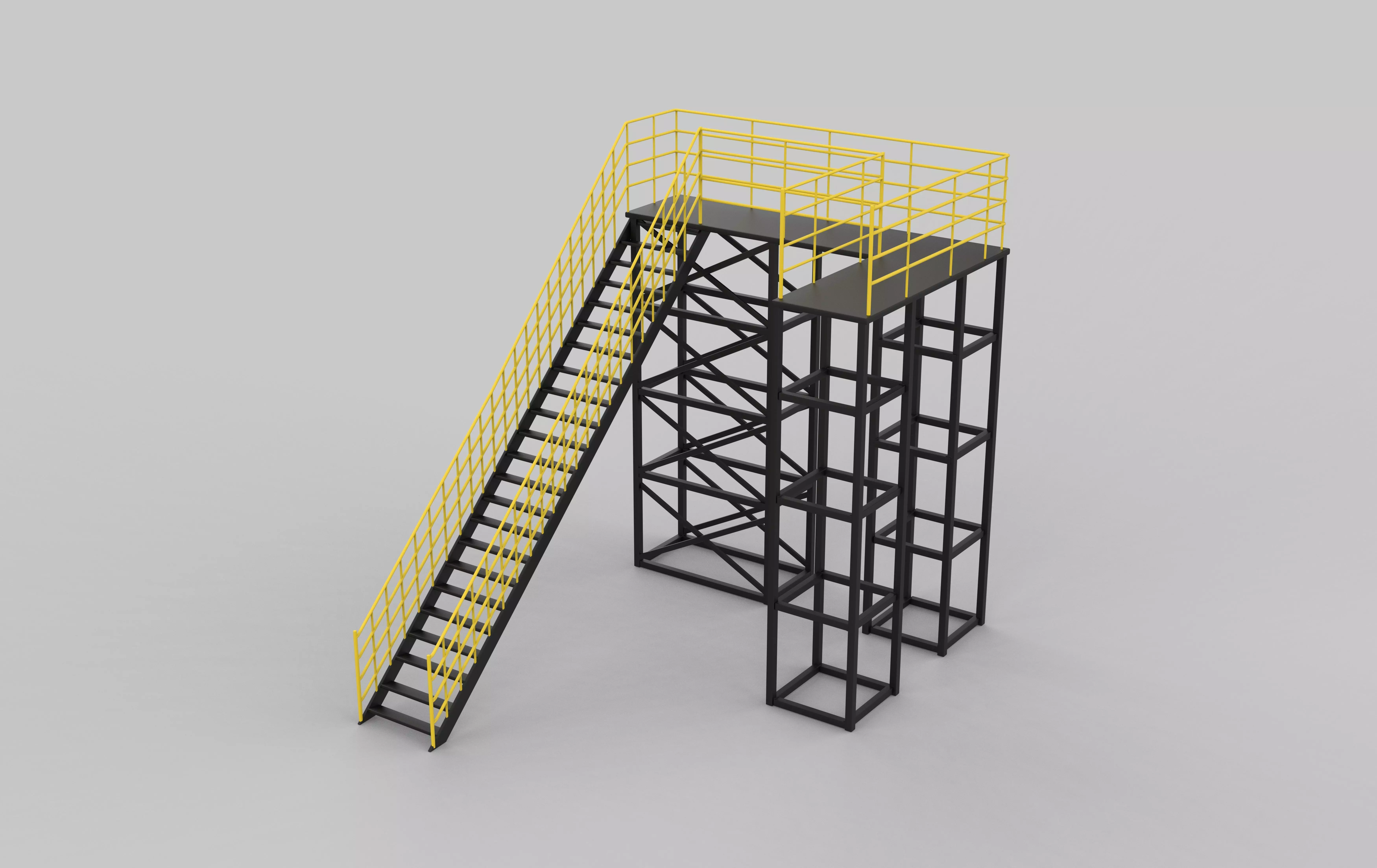 Industrial stair 02 3D model_6