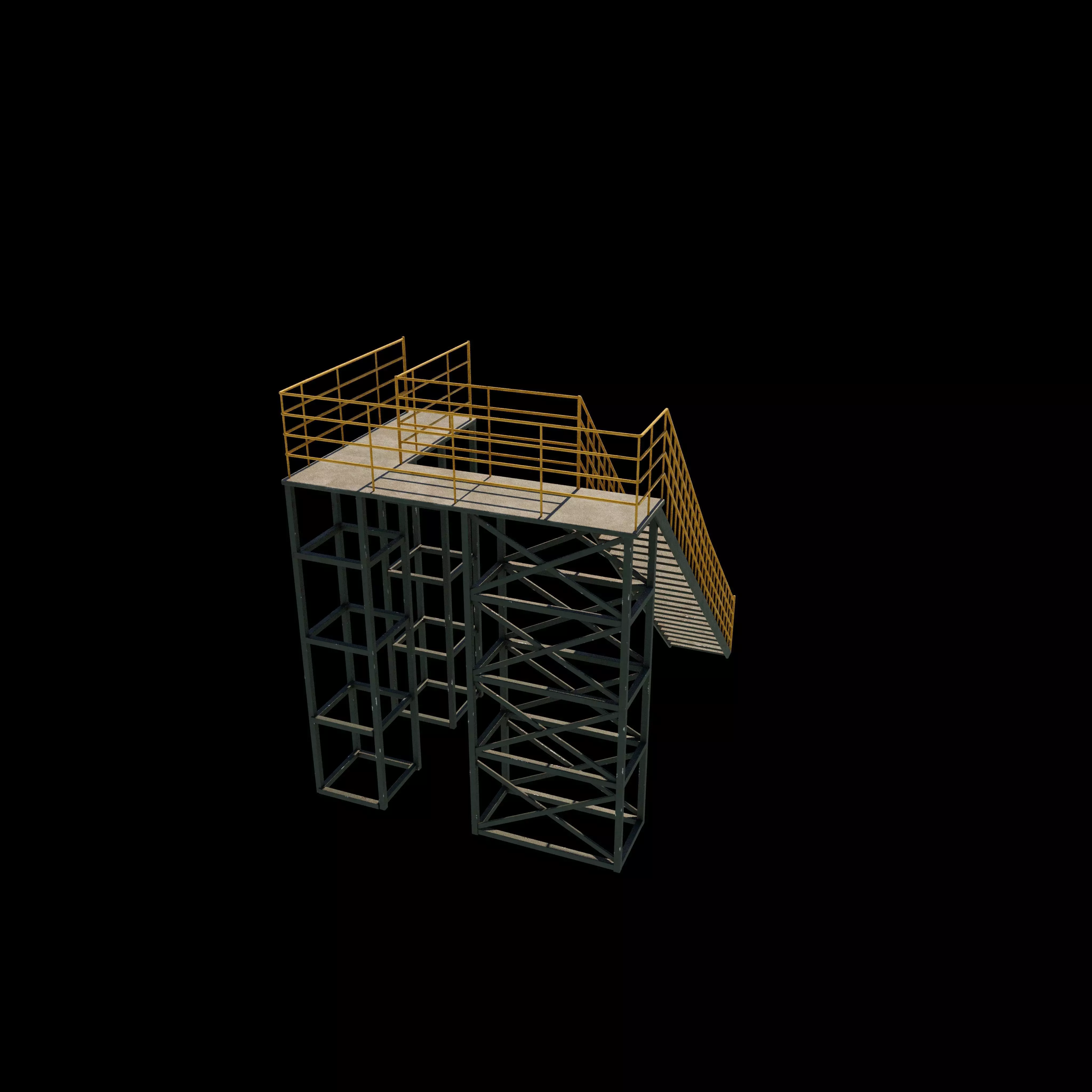 Industrial stair 02 3D model_4