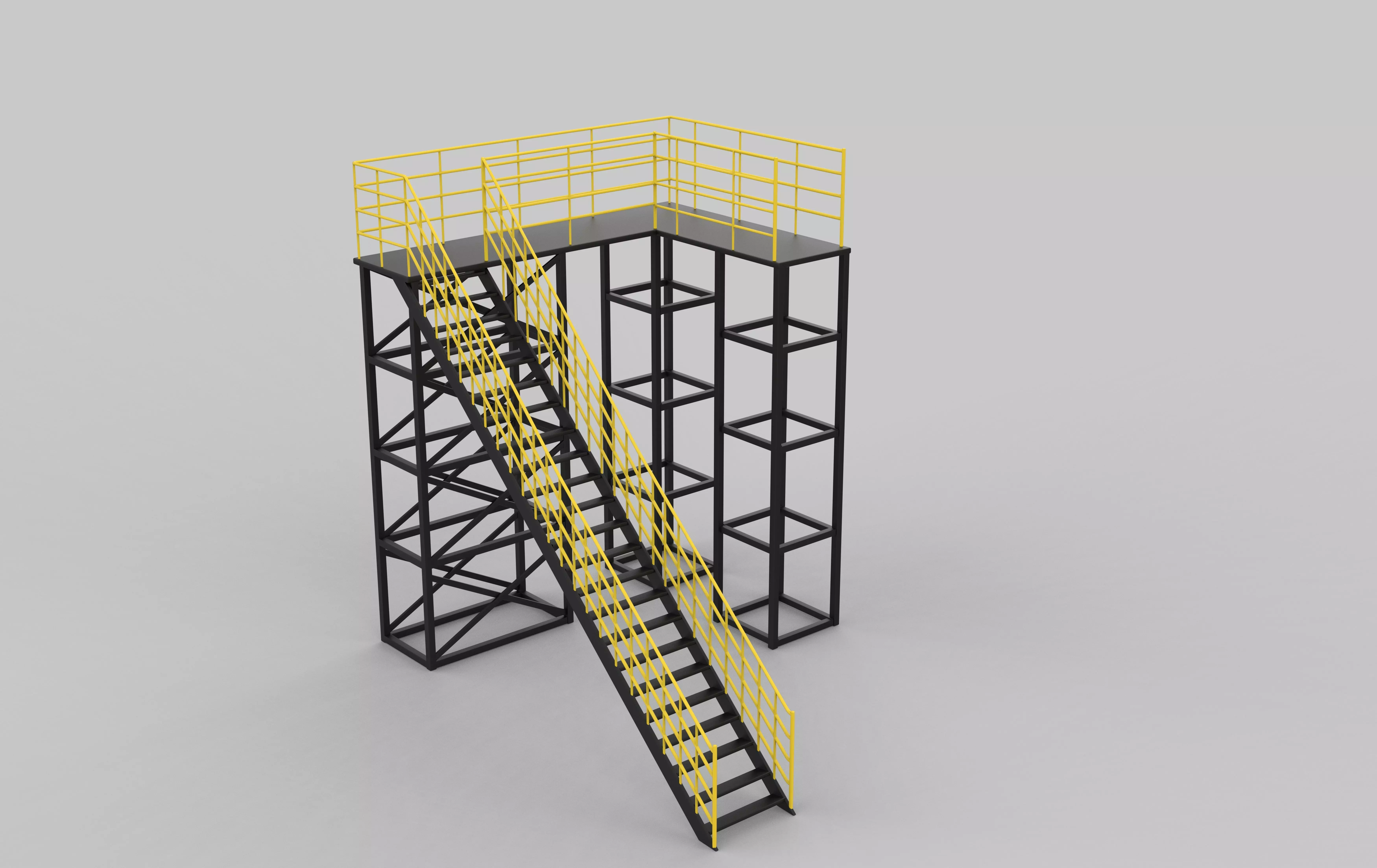 Industrial stair 02 3D model_7