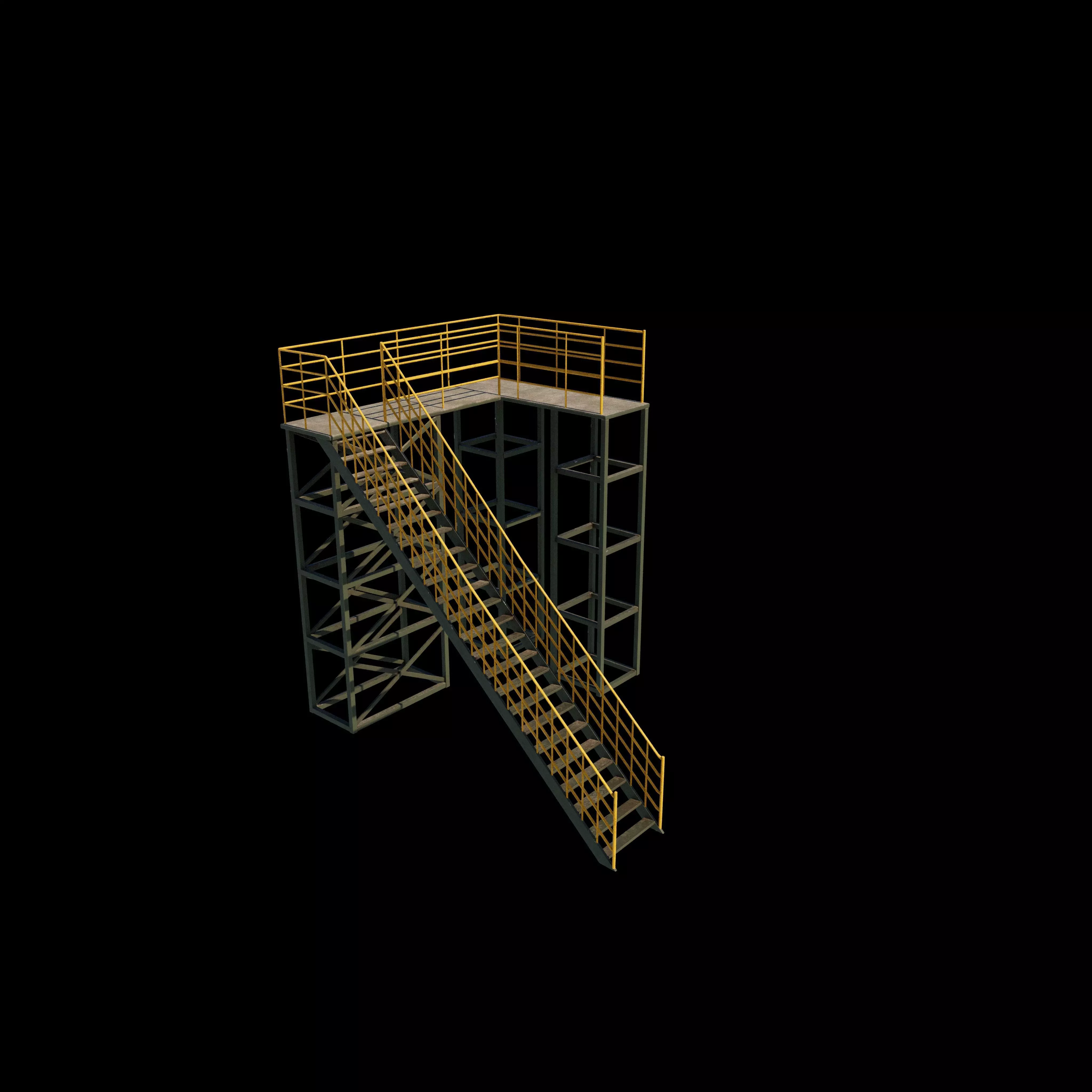 Industrial stair 02 3D model_3