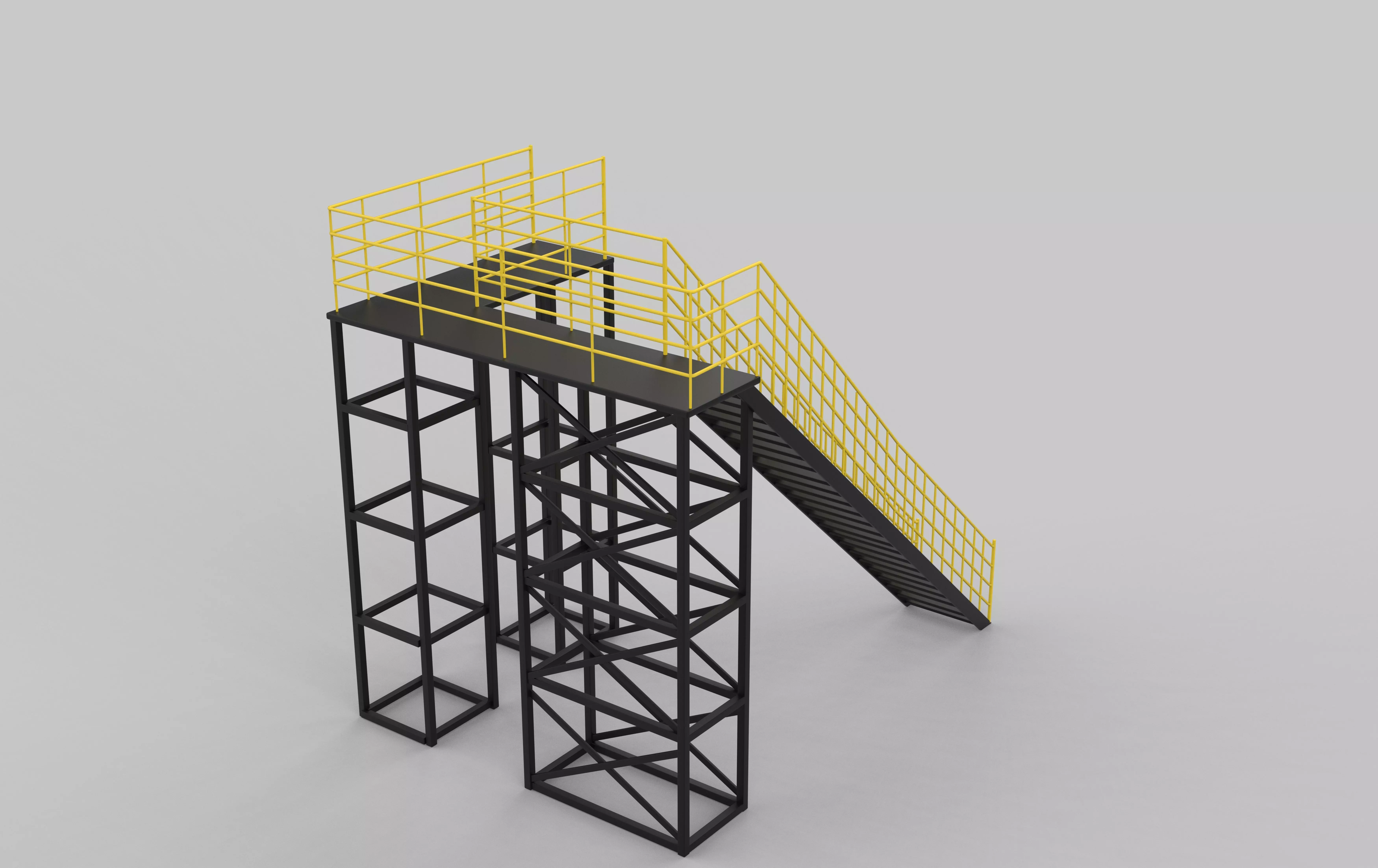 Industrial stair 02 3D model_8