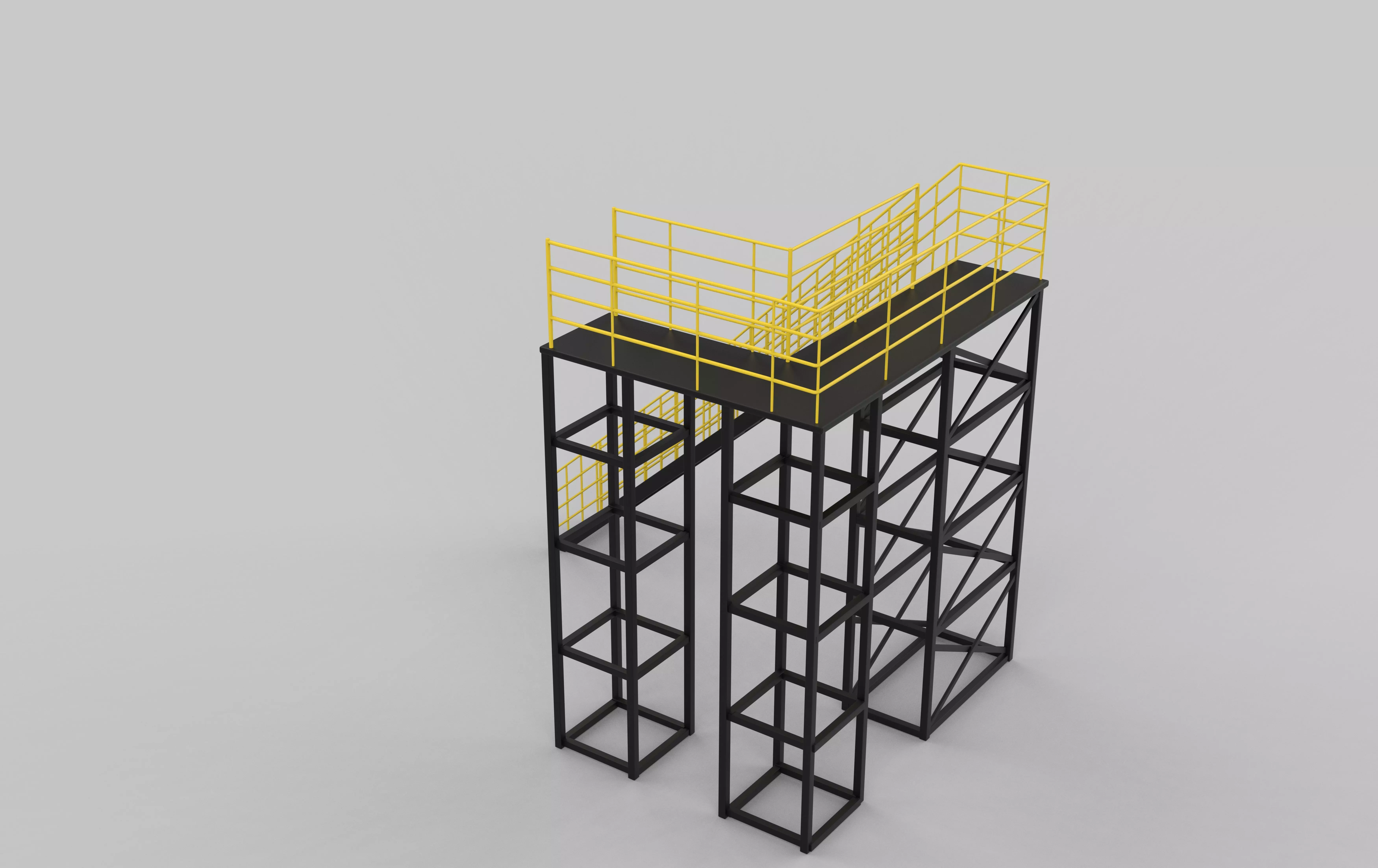 Industrial stair 02 3D model_10