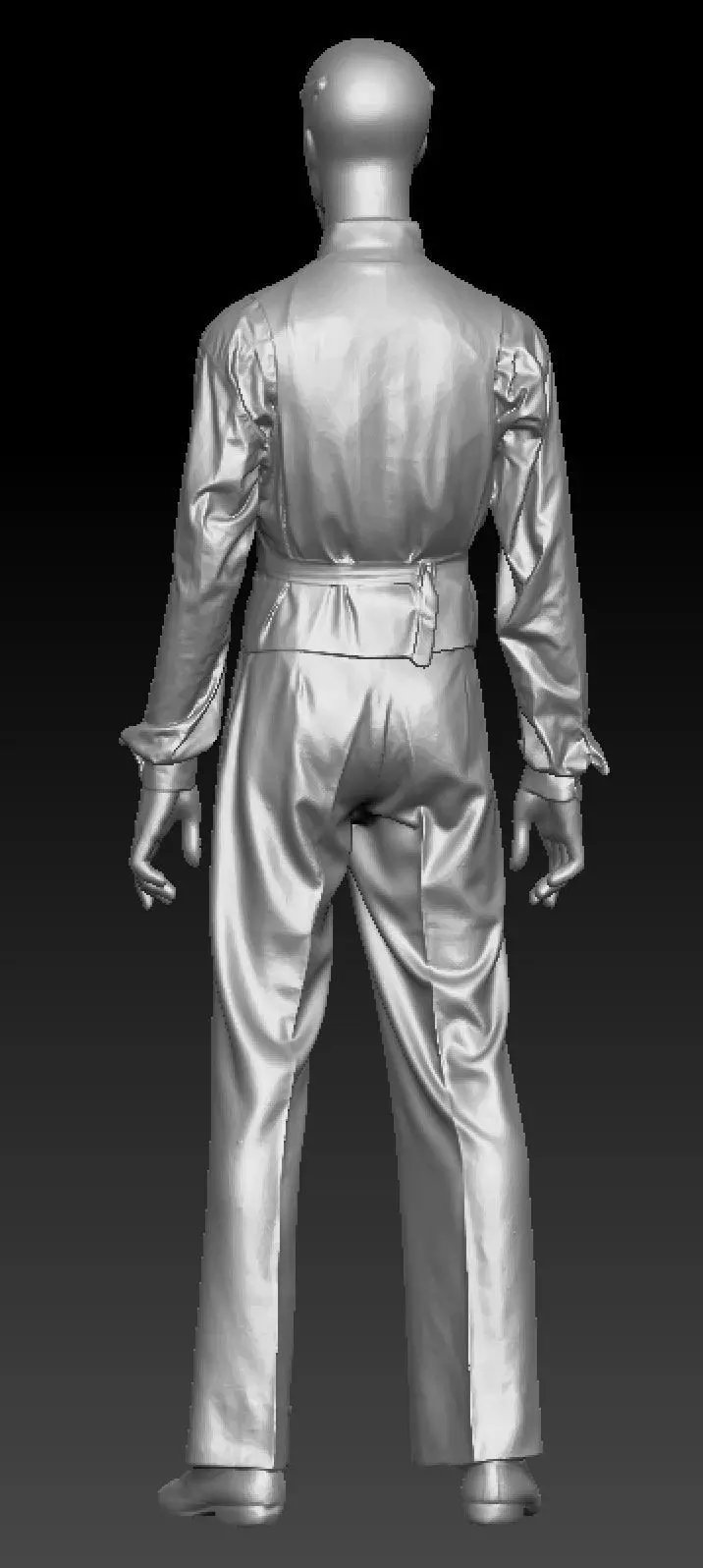 David Bowie gold mask costume 3D model_3