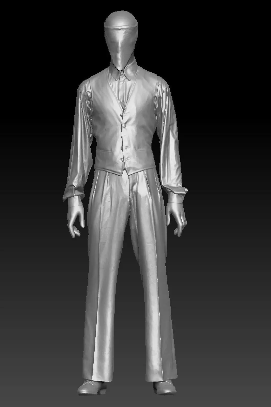 David Bowie gold mask costume 3D model_2